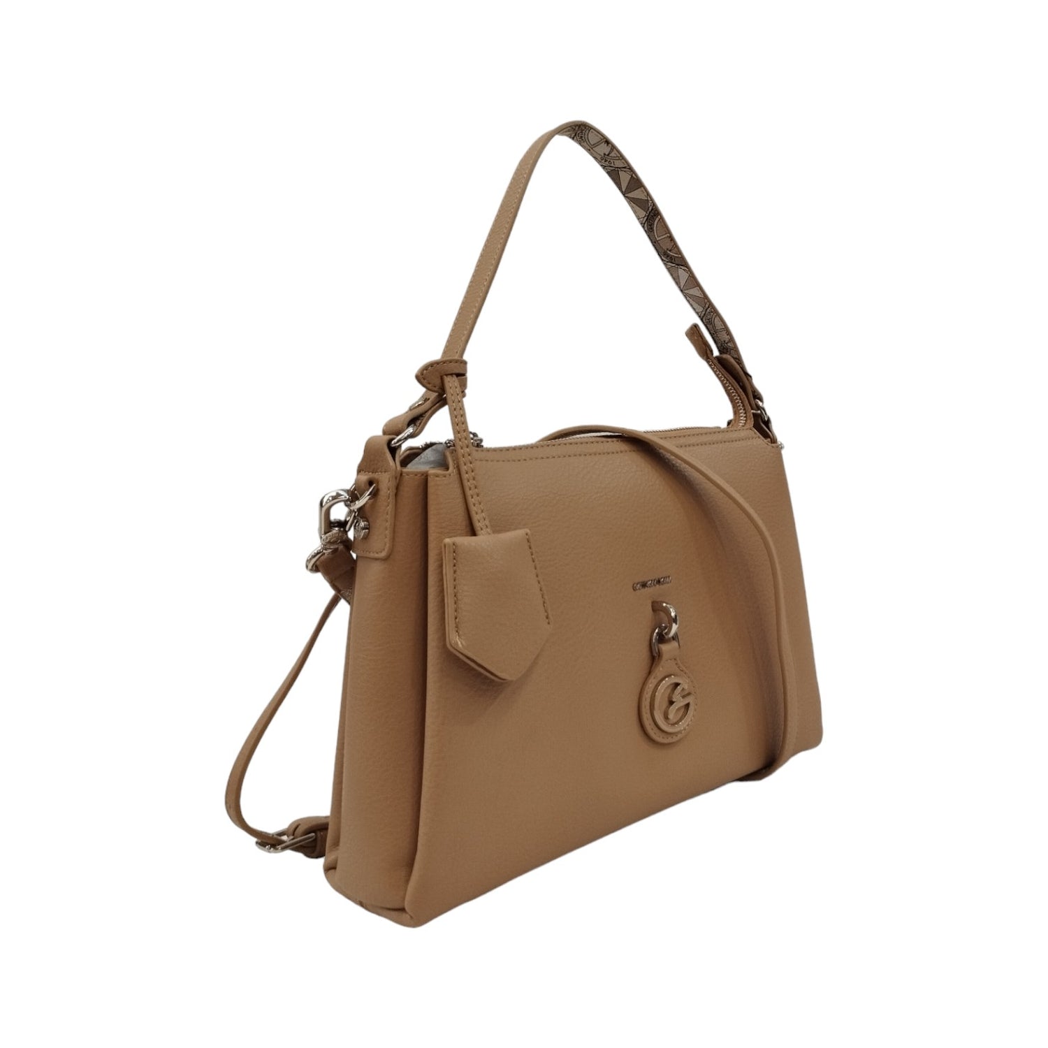 Gattinoni Roma Borsa a Spalla Linea Denise in Colore Beige con Tracolla