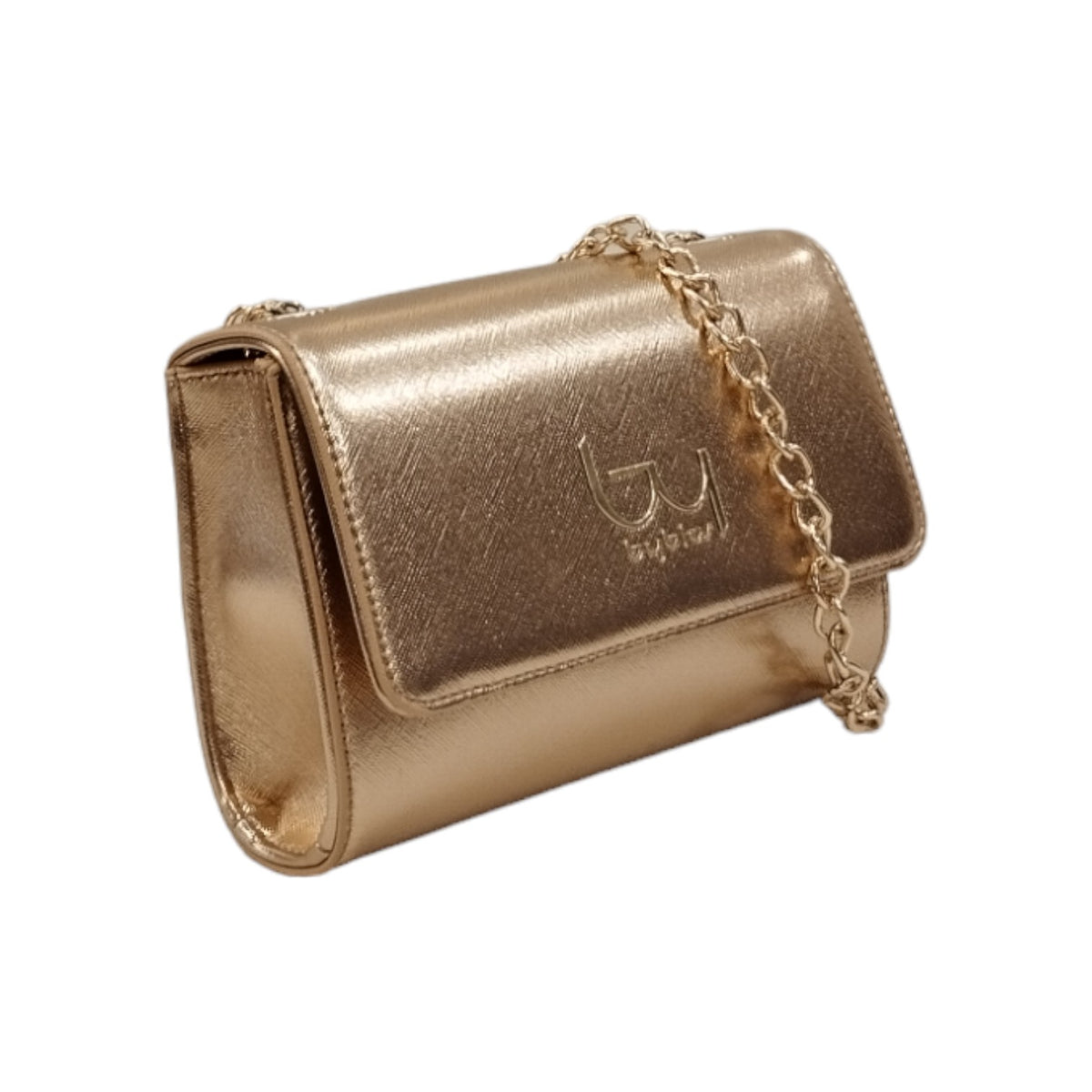 By Byblos Borsa a Tracolla Donna in Ecopelle Bronzo Laminato con Catena