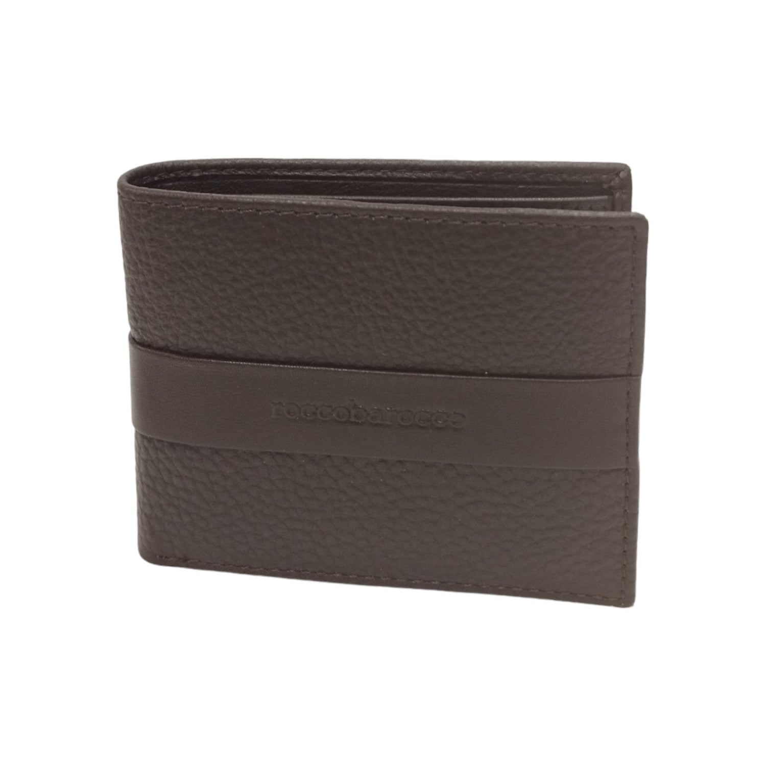 Roccobarocco Portafoglio Marrone in Ecopelle Martellata da Uomo