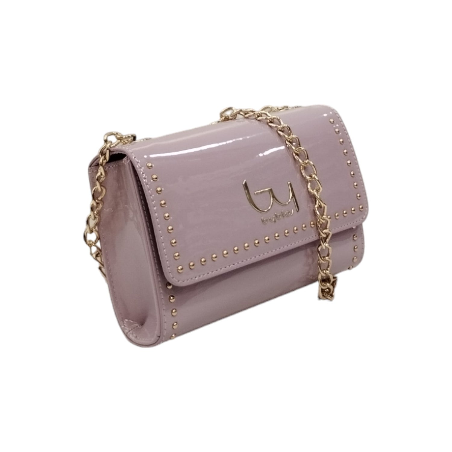 By Byblos Borsa a Tracolla Donna in Vernice Lilla con Catena