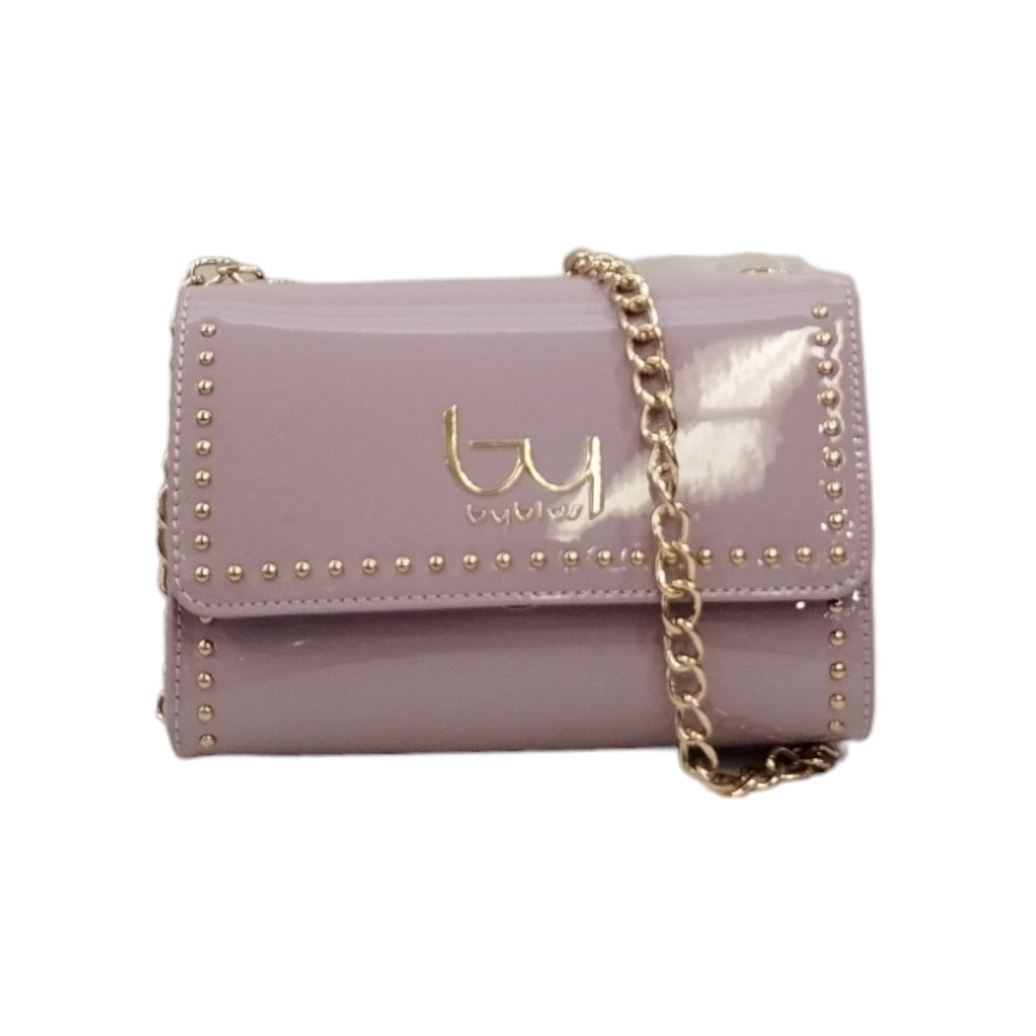 By Byblos Borsa a Tracolla Donna in Vernice Lilla con Catena