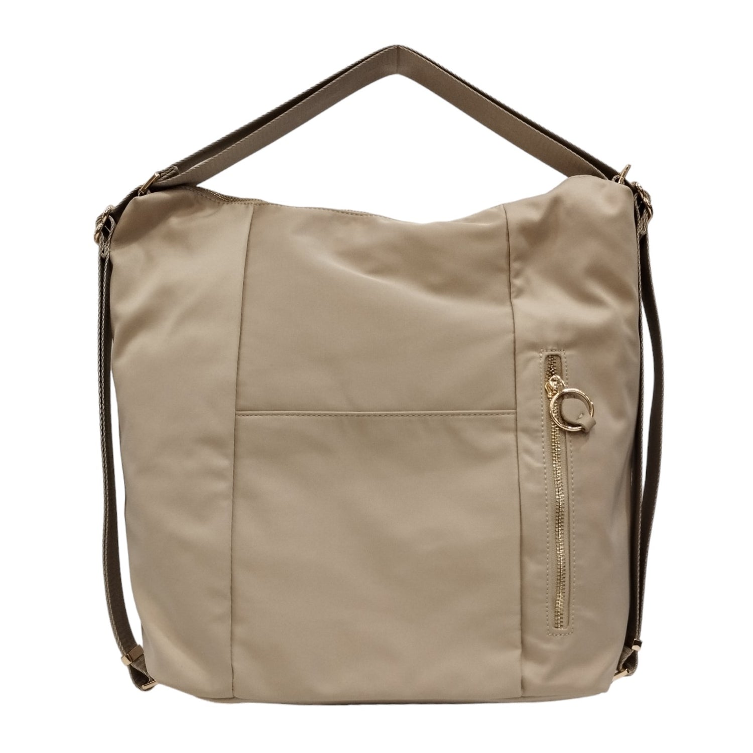 Caleidos Borsa/Zaino Donna in Tessuto Beige