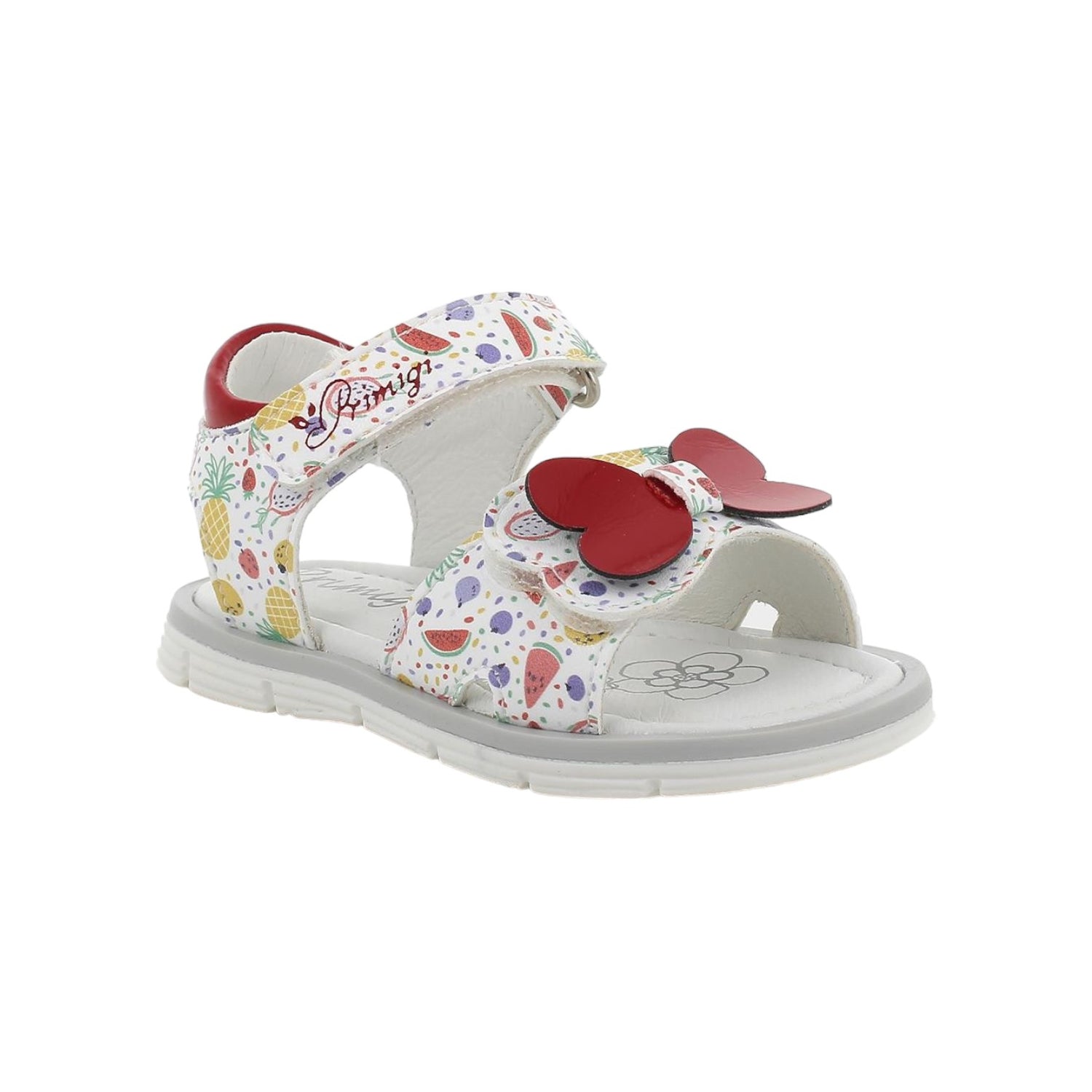 Primigi Sandalo Bianco Rosso con Farfalla sullo Strappo da Bambina