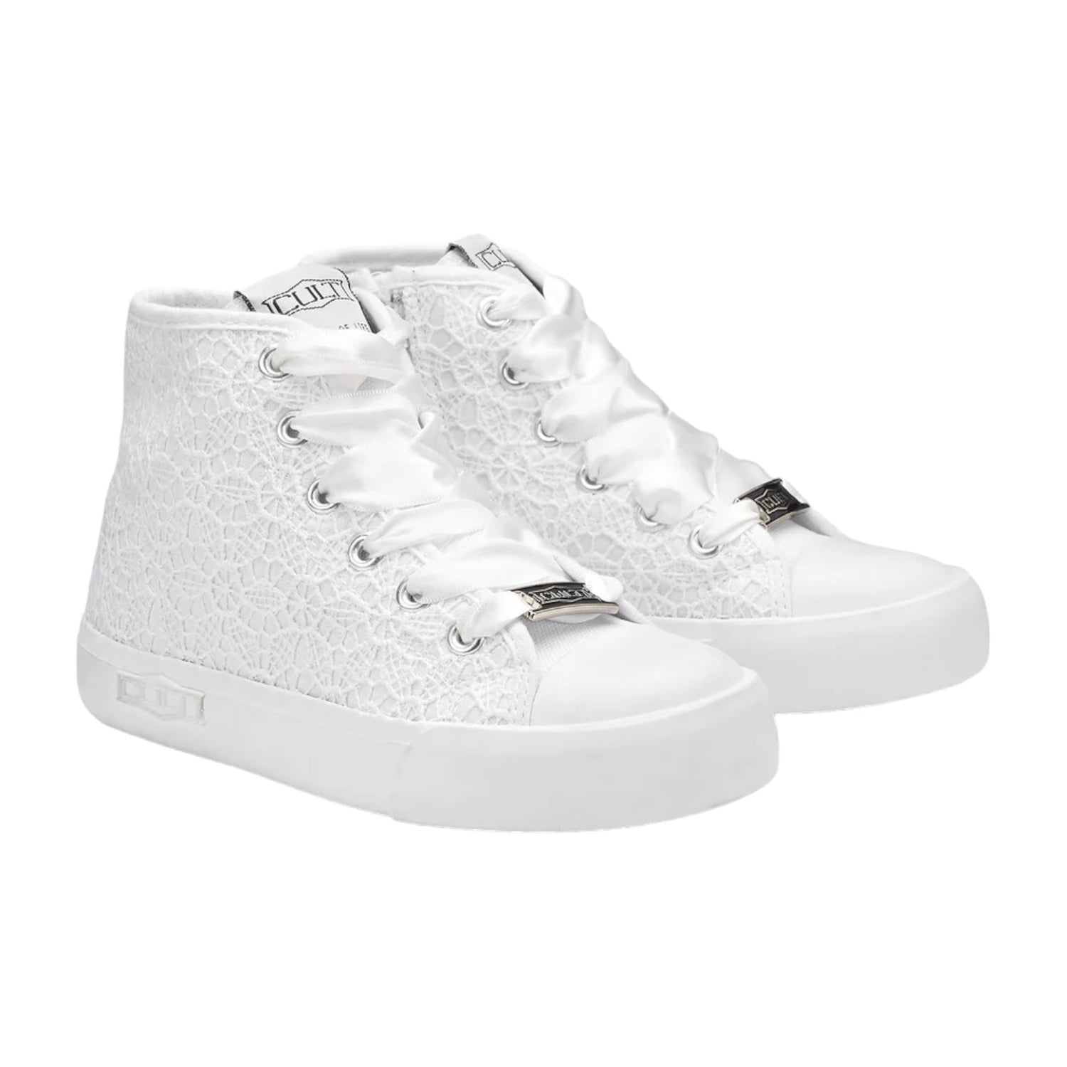 Cult Young Sneakers Alta Bianca con Ricami