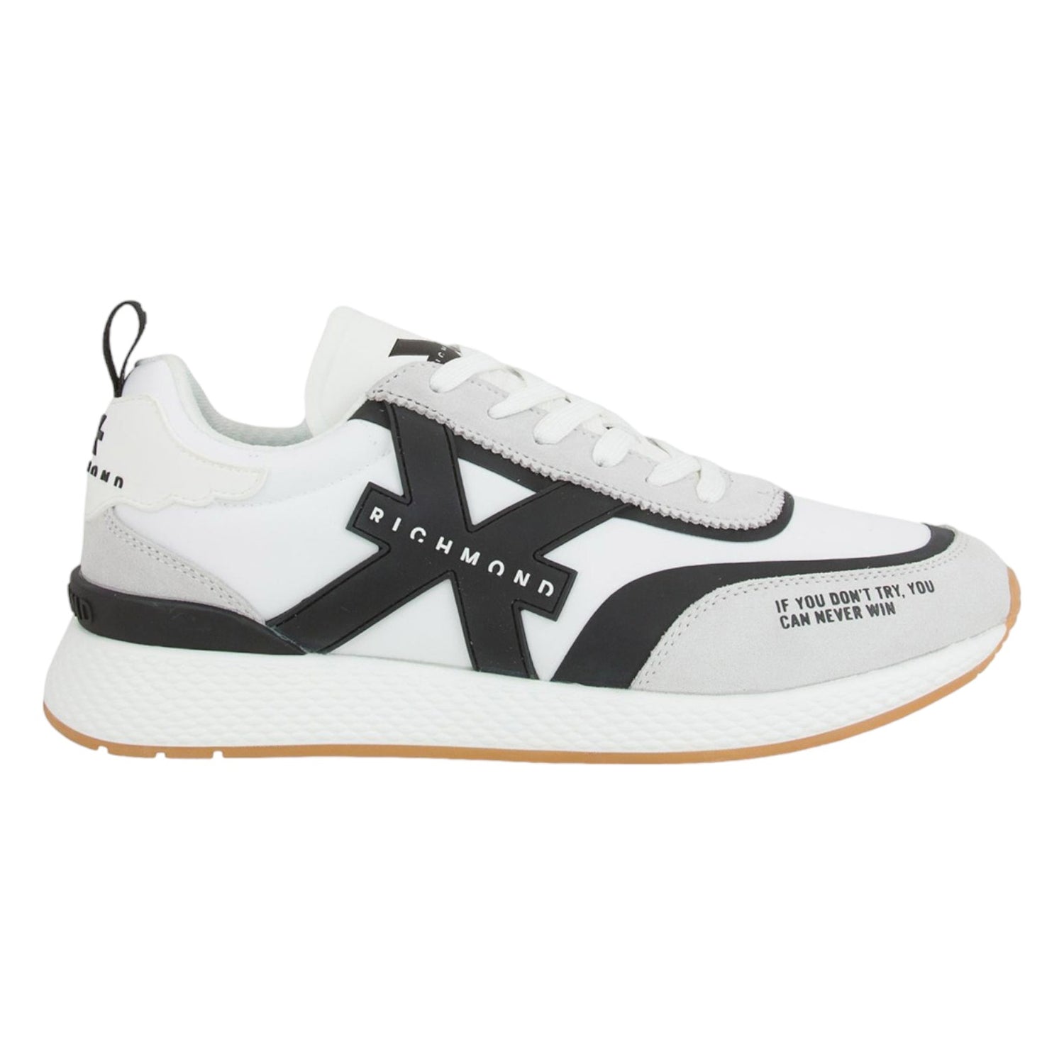 John Richmond Sneakers Bianca con Dettagli Neri da Uomo