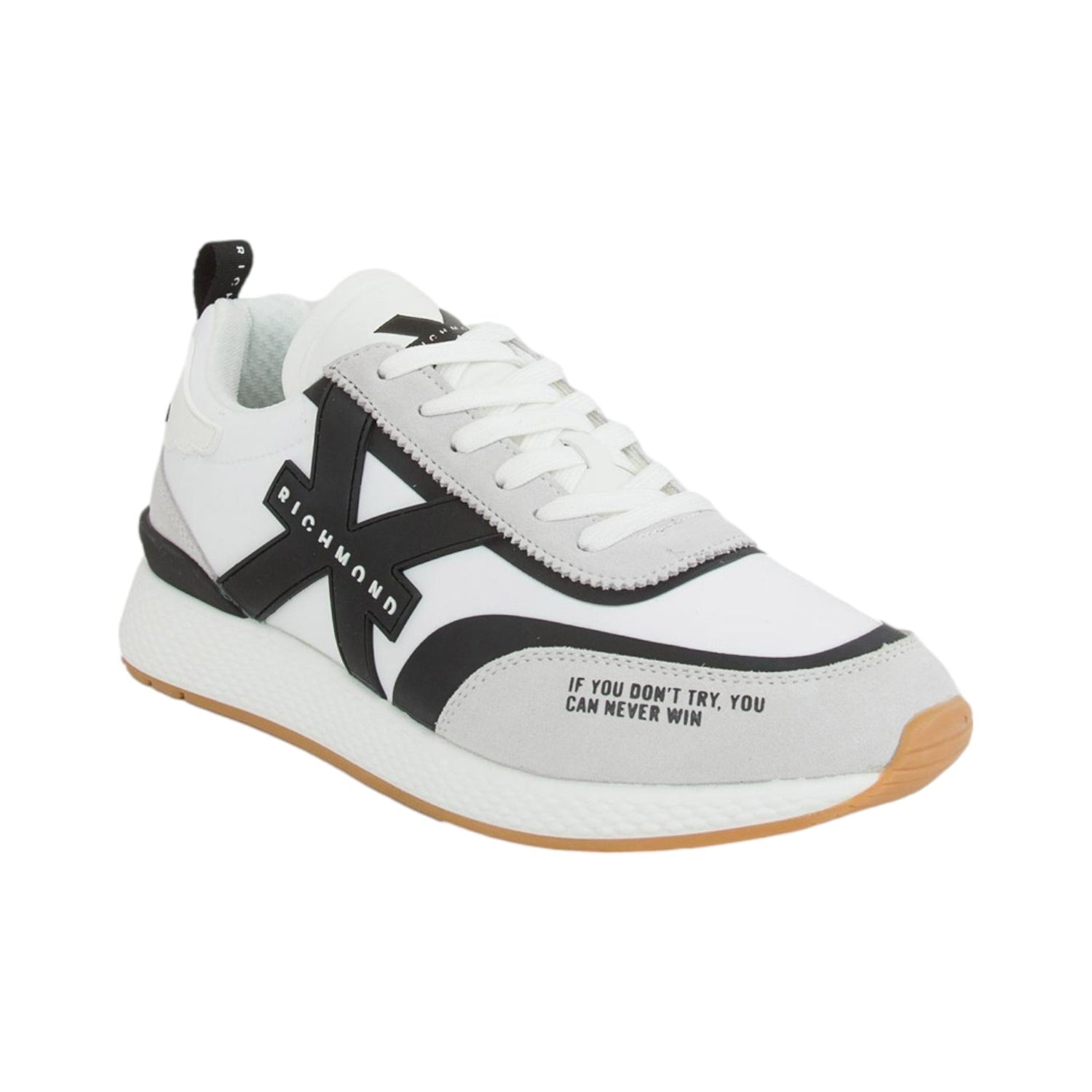 John Richmond Sneakers Bianca con Dettagli Neri da Uomo