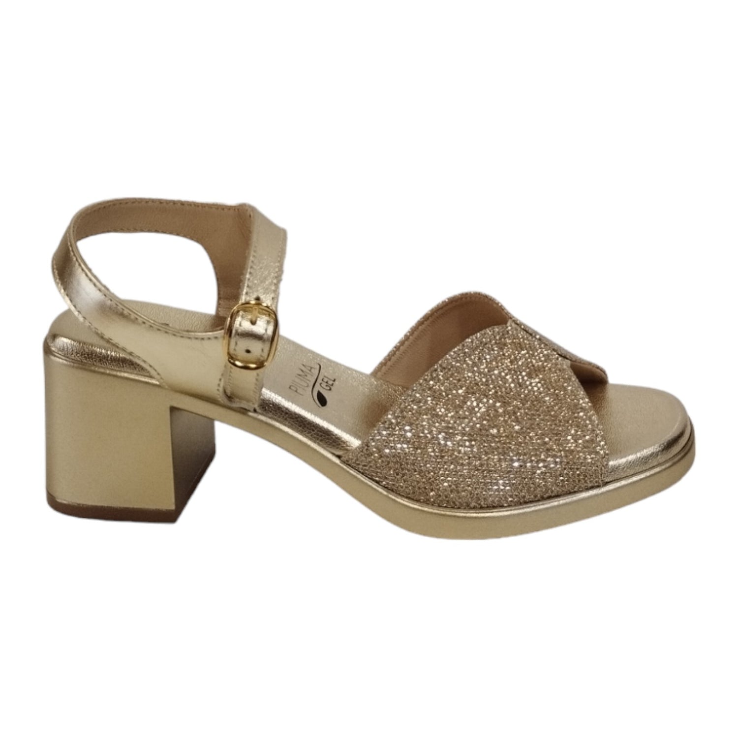 Susimoda Sandalo Platino in Pelle Laminata e Strass t.6