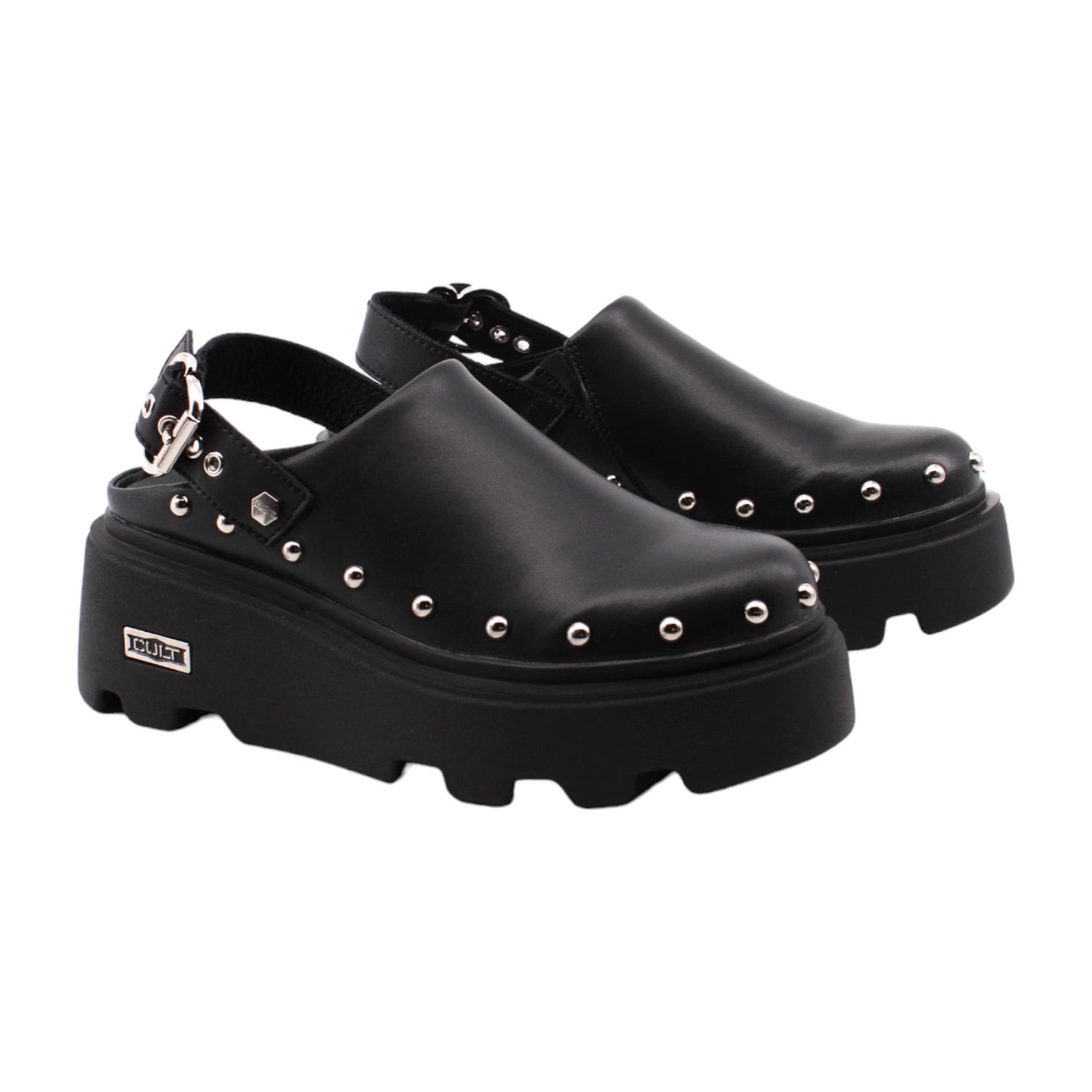 Cult Sabot Platform Nero con Cinturino da Donna