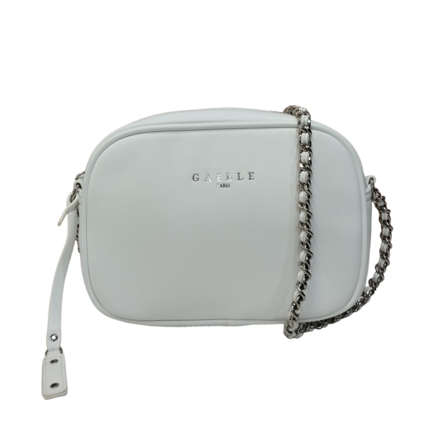 Gaelle Borsa a Tracolla Donna in Ecopelle Bianca con Catena