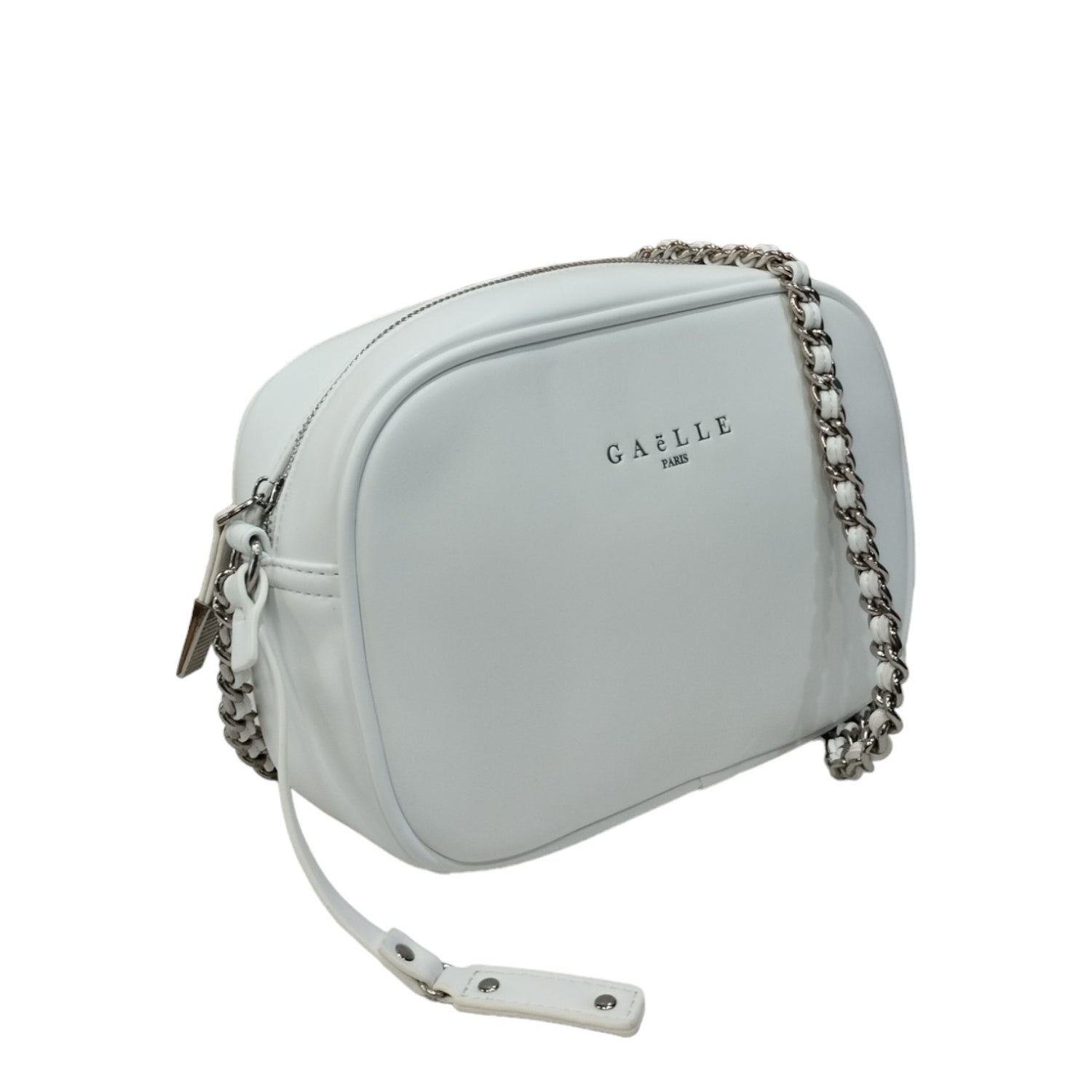 Gaelle Borsa a Tracolla Donna in Ecopelle Bianca con Catena