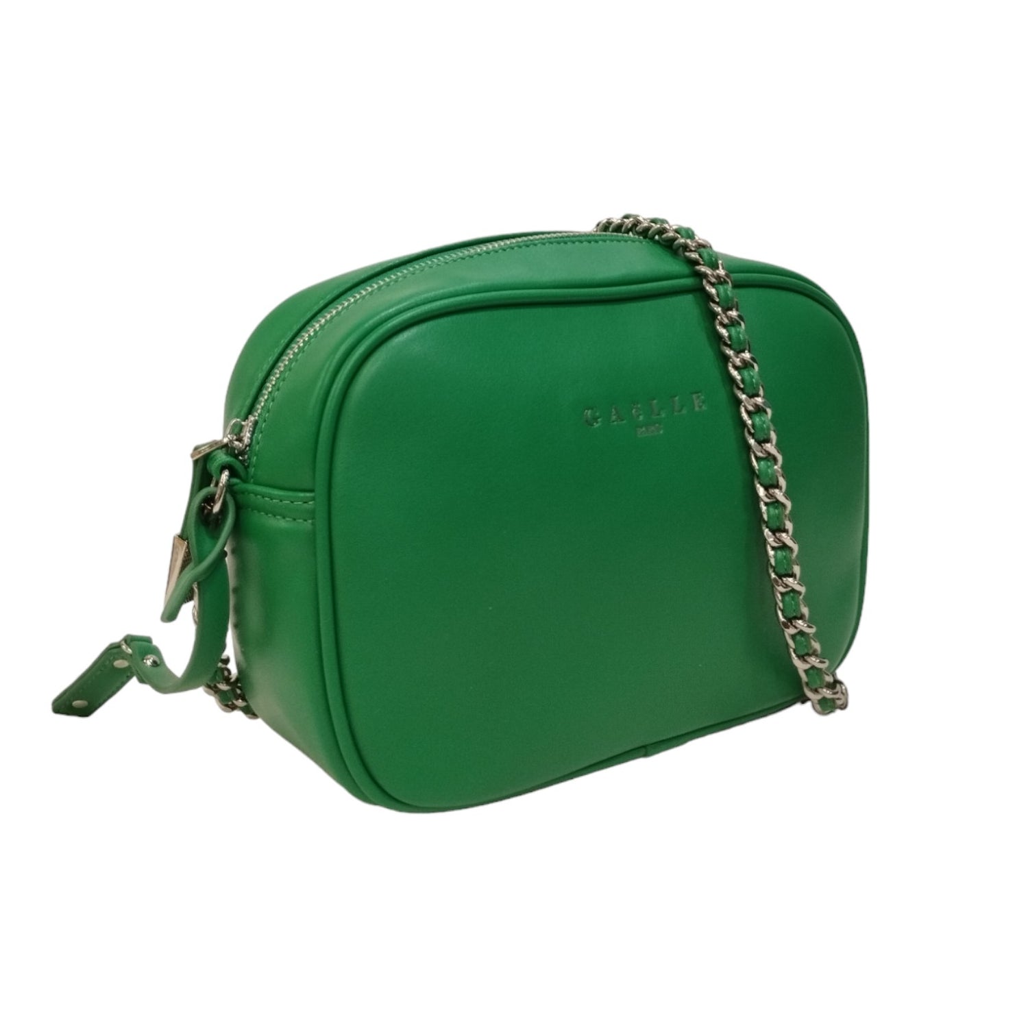 Gaelle Borsa a Tracolla Donna in Ecopelle Verde con Catena Argento