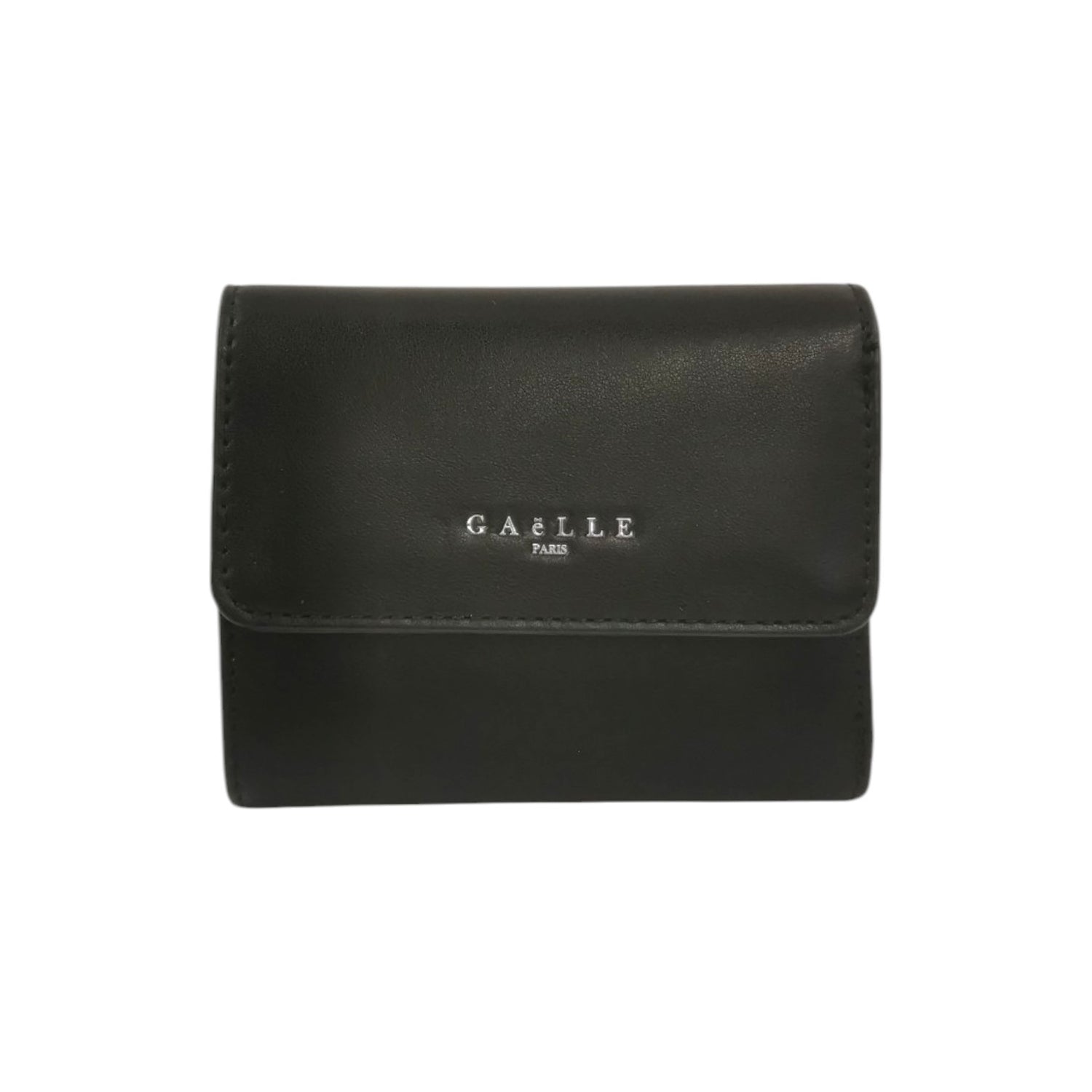 Gaelle Portafoglio Piccolo Donna in Ecopelle Nero con Bottoncino