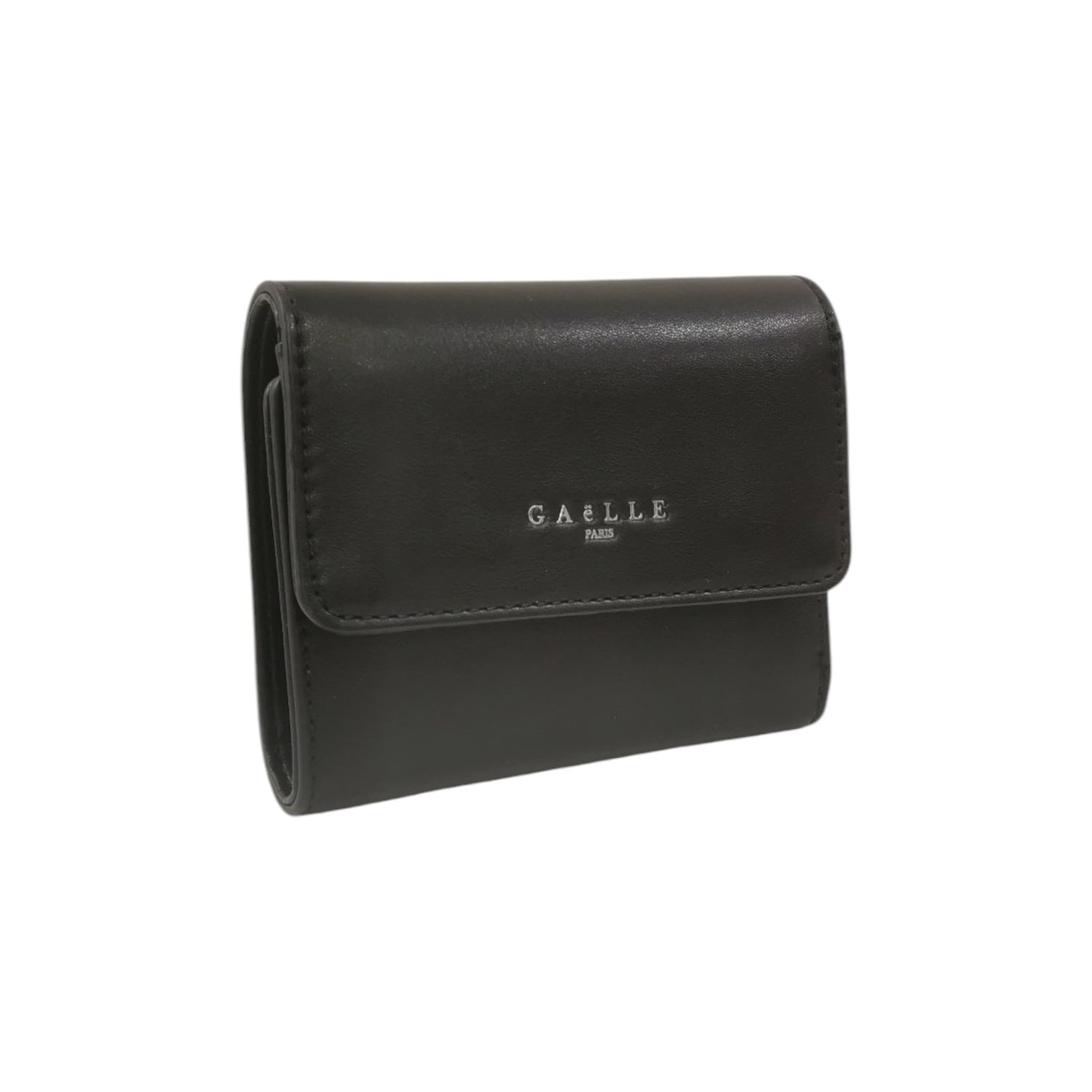 Gaelle Portafoglio Piccolo Donna in Ecopelle Nero con Bottoncino