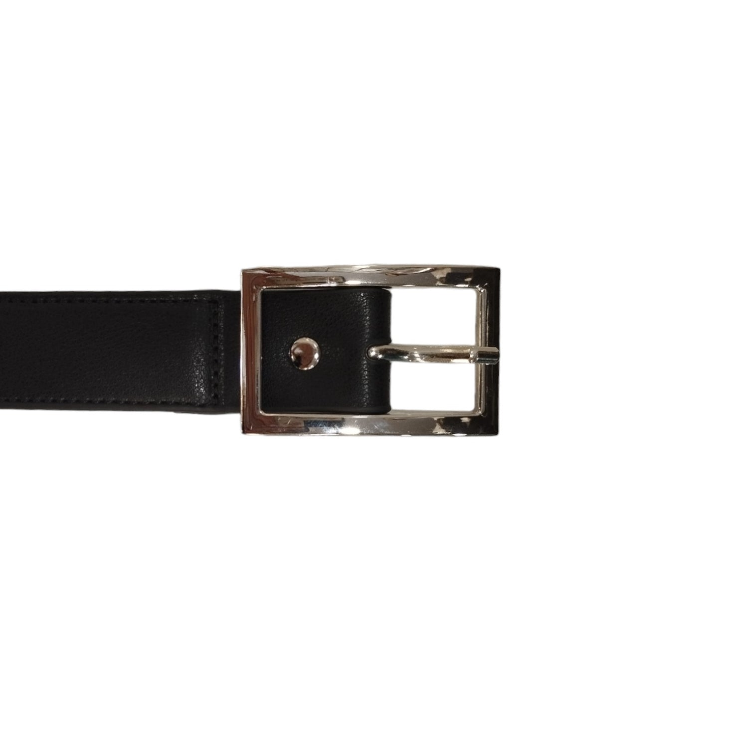 Gaelle Cintura Donna in Ecopelle Argento Nero con Scritta Logo