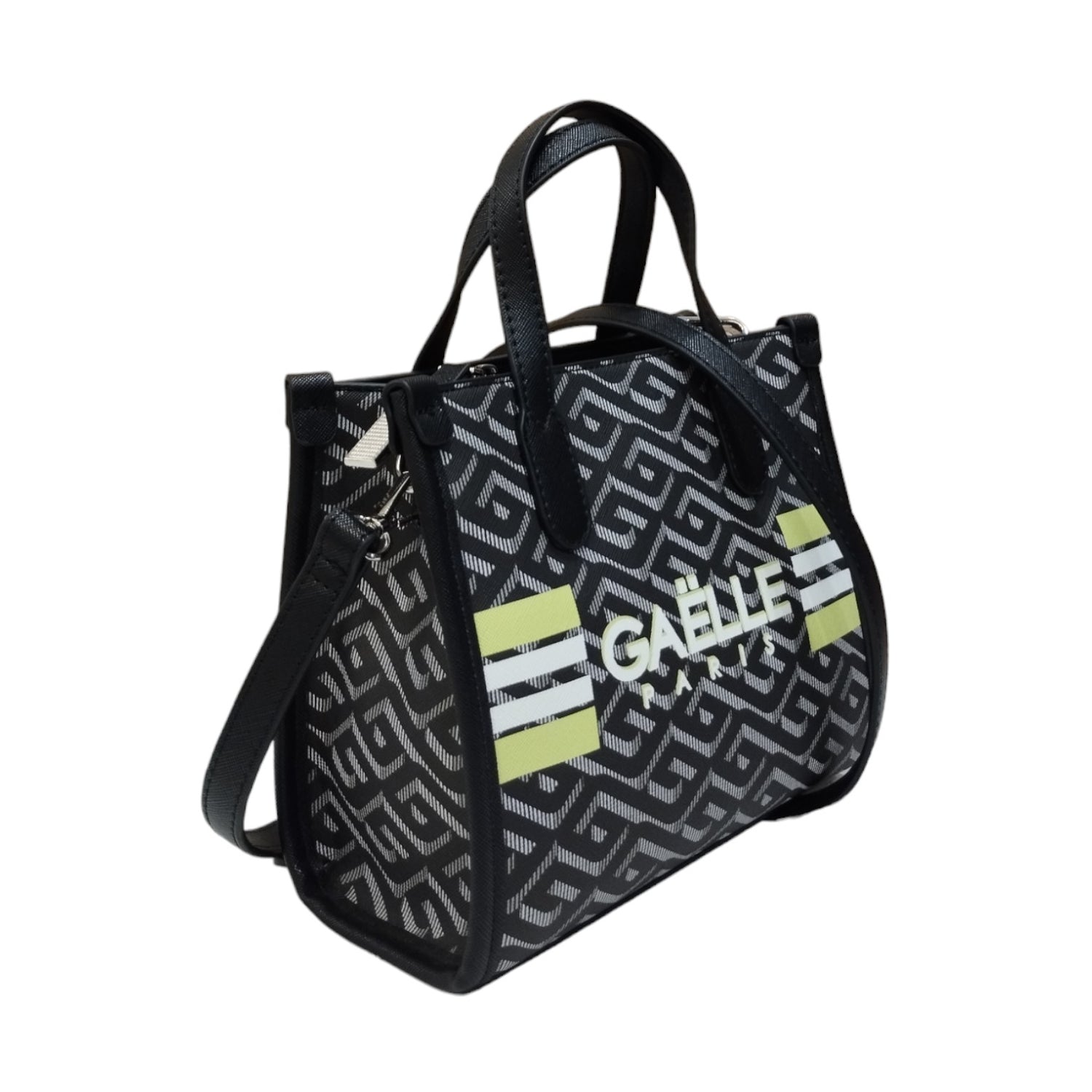 Gaelle Borsa a Mano Donna Nera con Stampa All Over e Tracolla