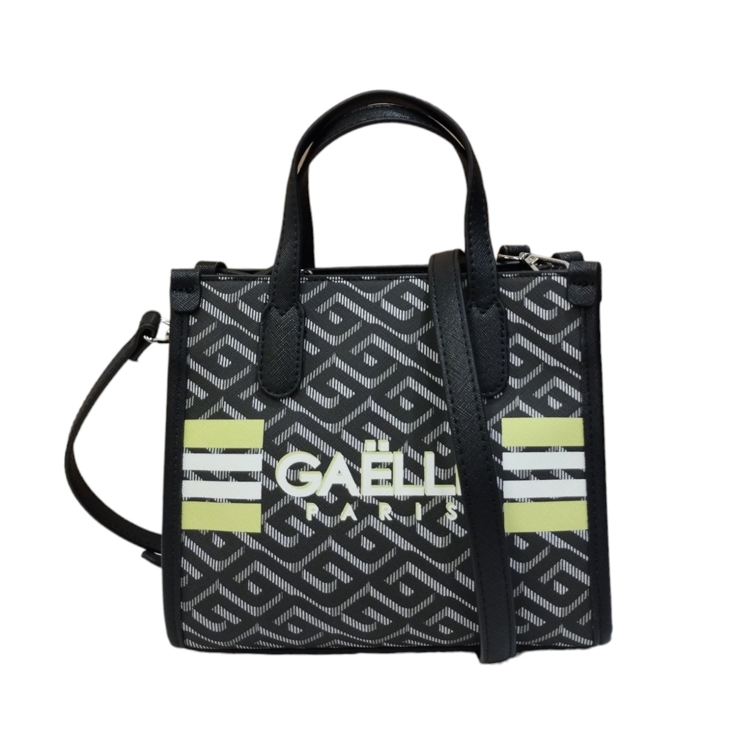 Gaelle Borsa a Mano Donna Nera con Stampa All Over e Tracolla