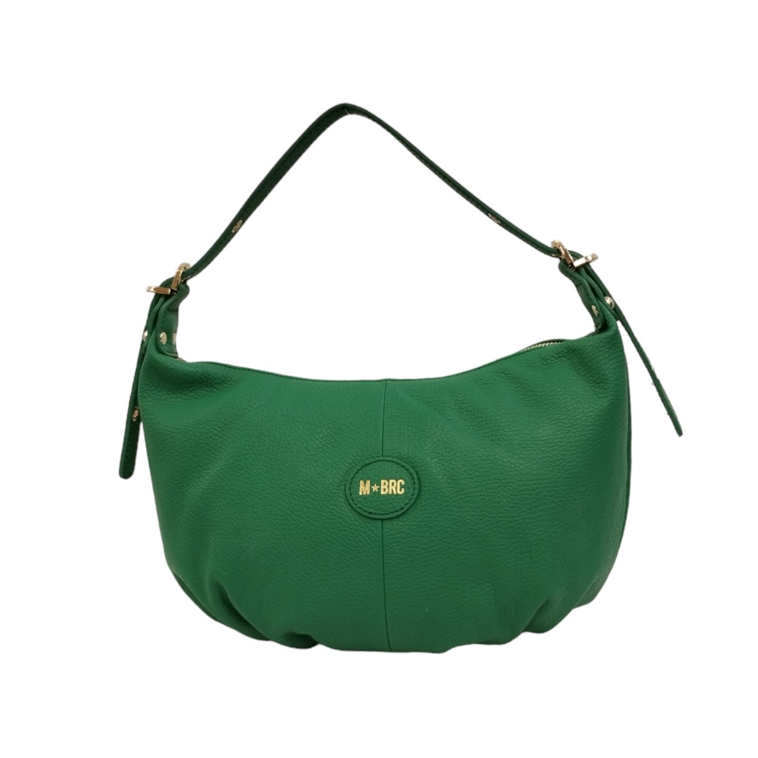 M Brc Borsa a Spalla Media Verde Linea Soft in Pelle