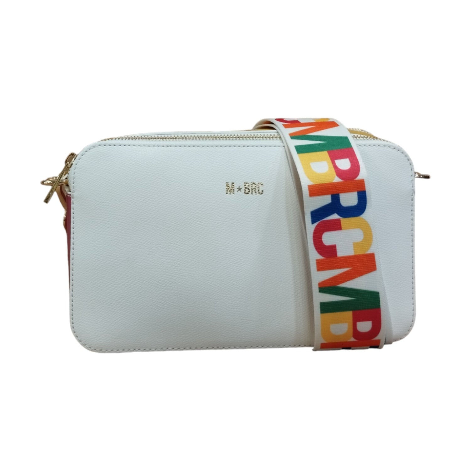 M Brc Camera Bag Grande Bianco Multi Linea Palmellato in Pelle