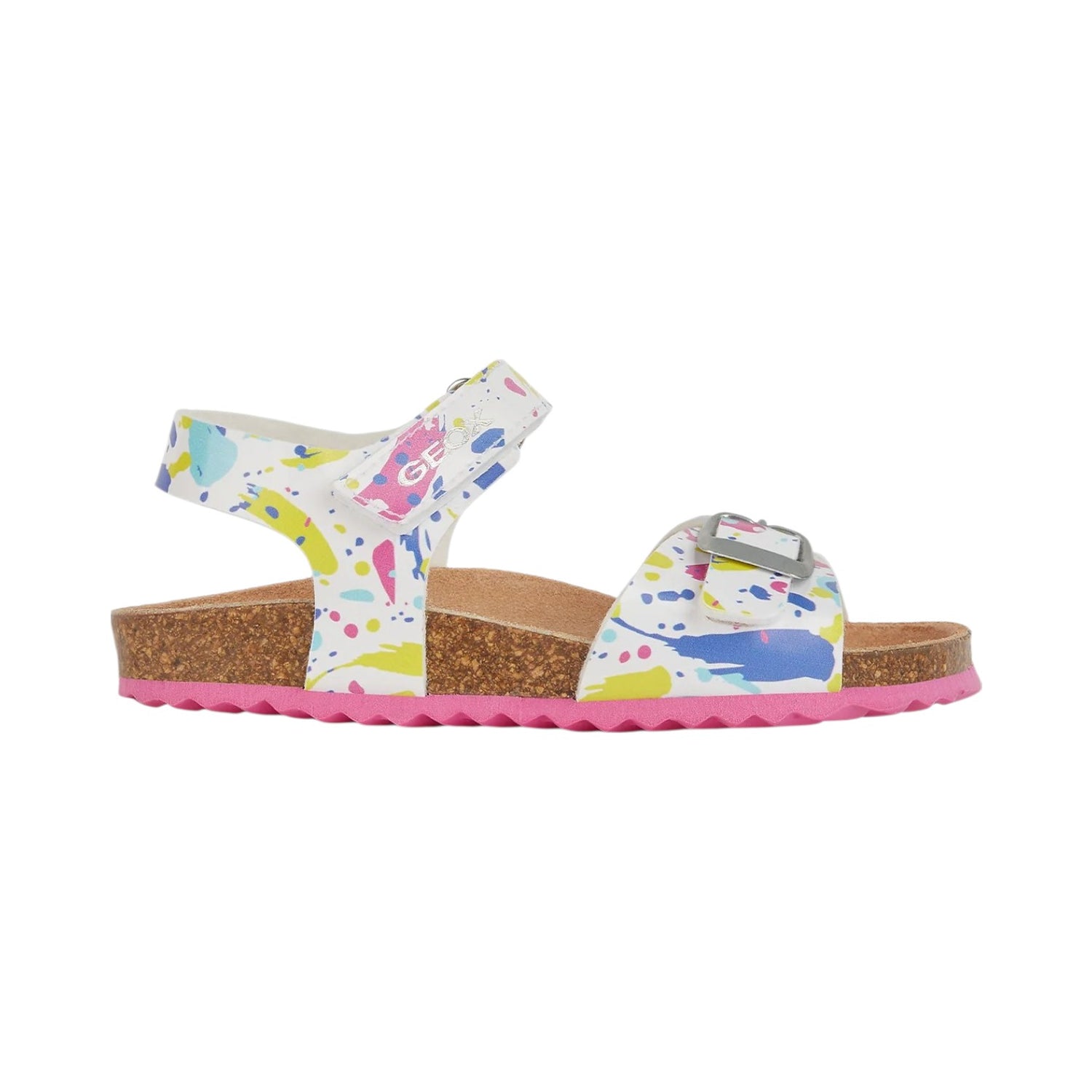 Geox Sandalo Bianco Fucsia con Schizzi da Bambina