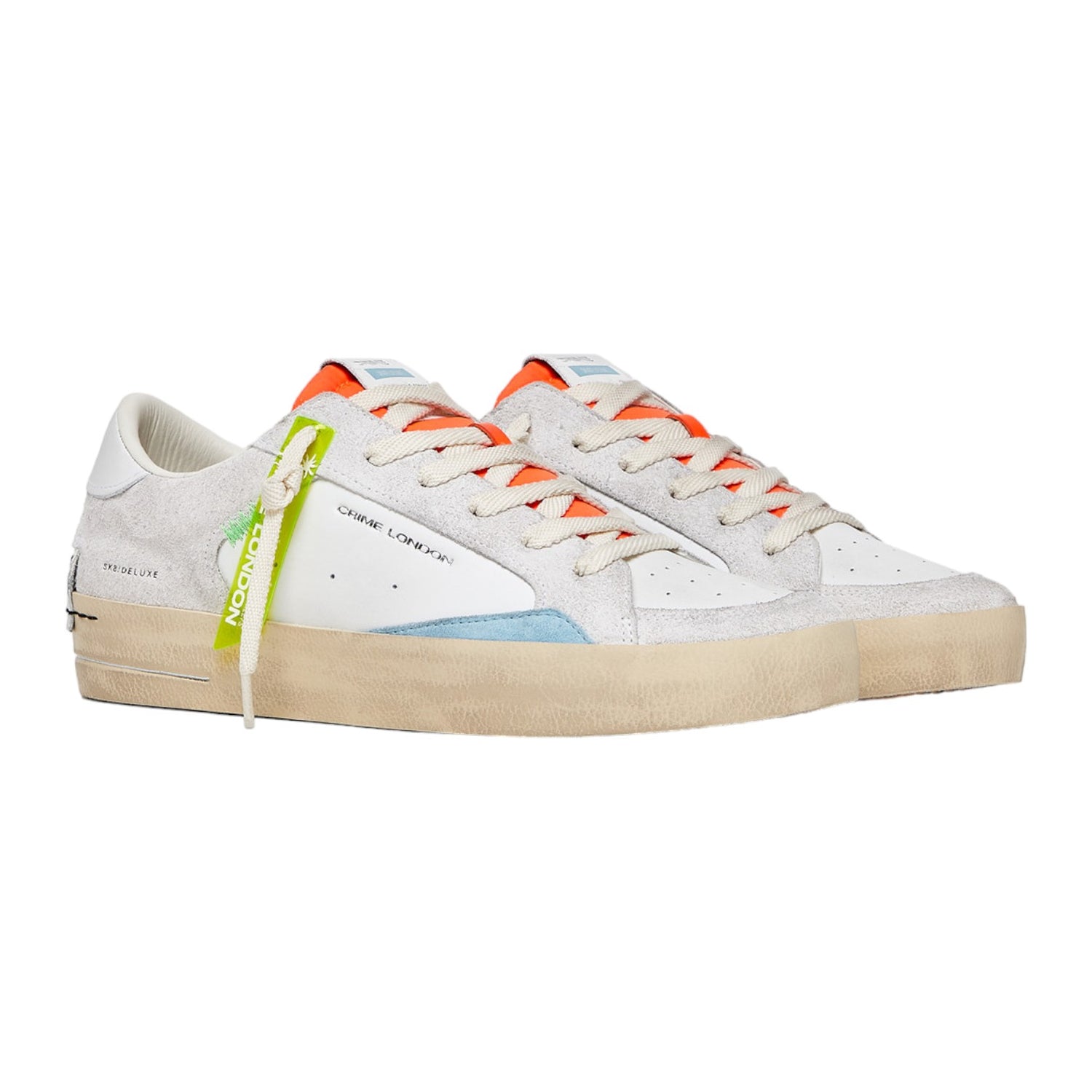 Crime London Sneakers Bianca Arancione Sk8 Deluxe Tropic Juice da Uomo