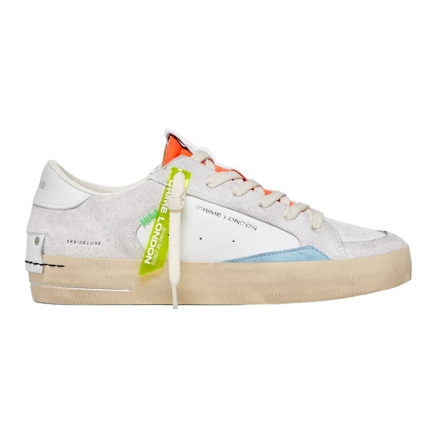 Crime London Sneakers Bianca Arancione Sk8 Deluxe Tropic Juice da Uomo