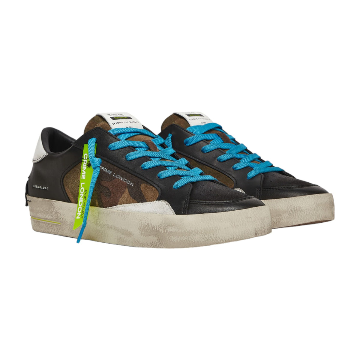 Crime London Sneakers SKATE Black Military da Uomo