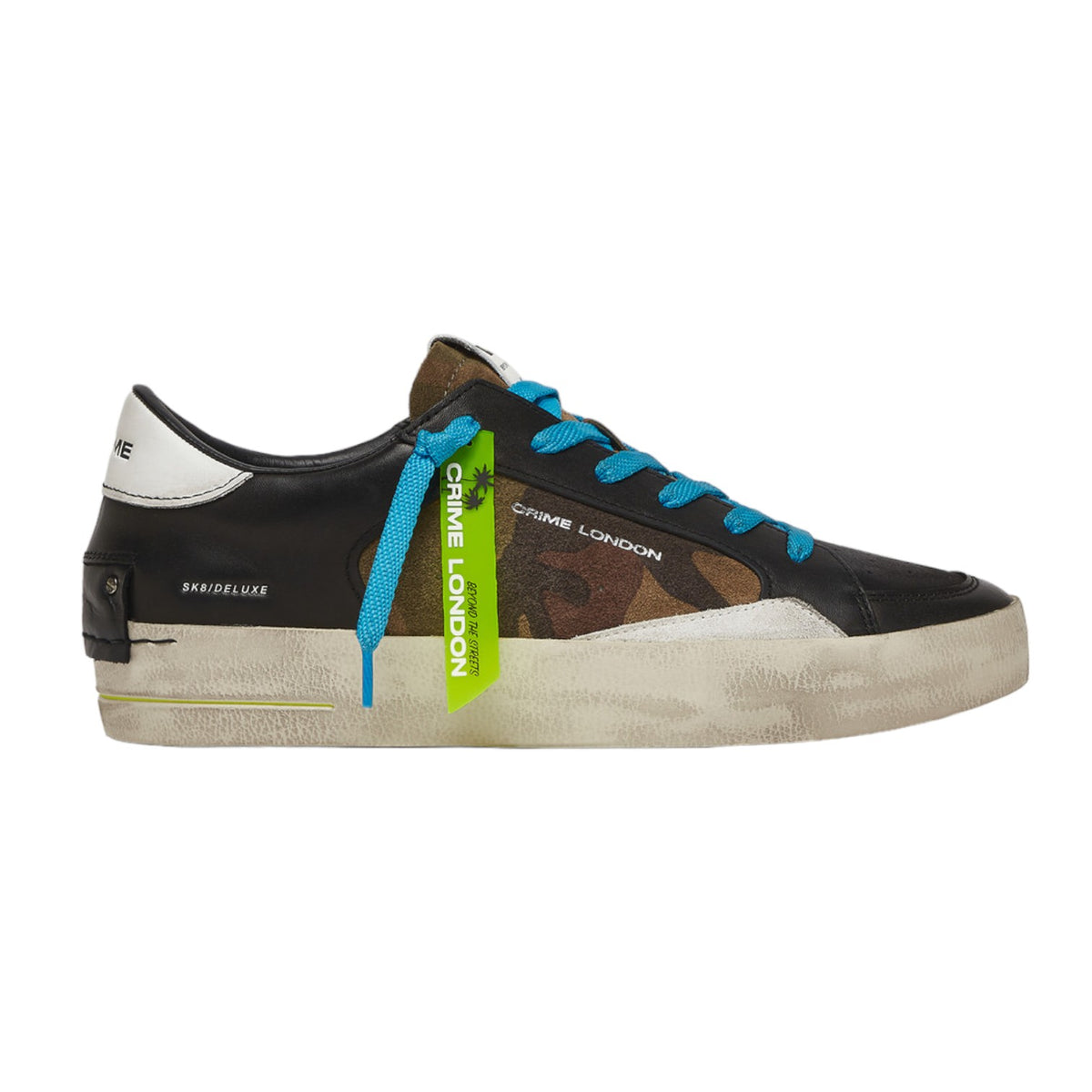 Crime London Sneakers SKATE Black Military da Uomo