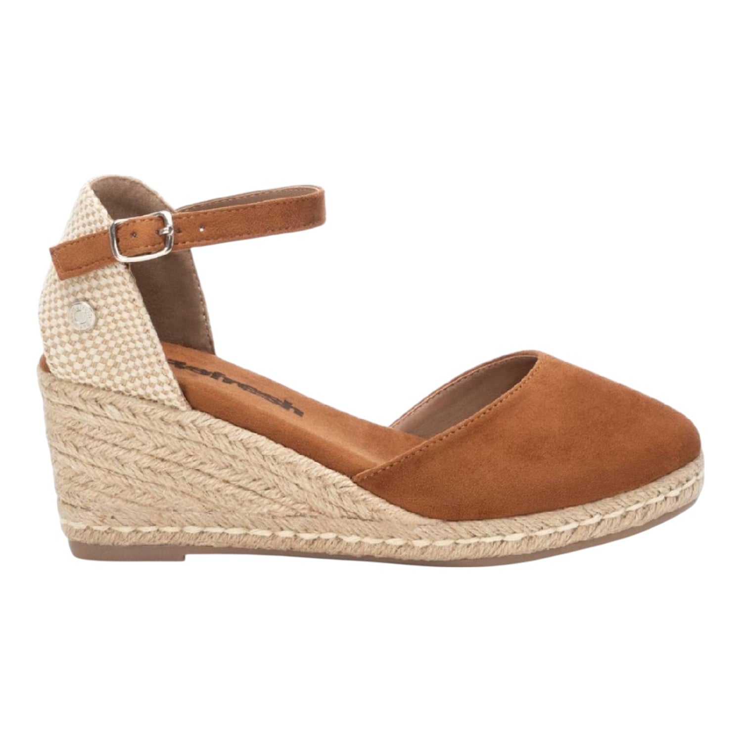 Refresh Espadrillas Cammello in Camoscio con Zeppa da Donna