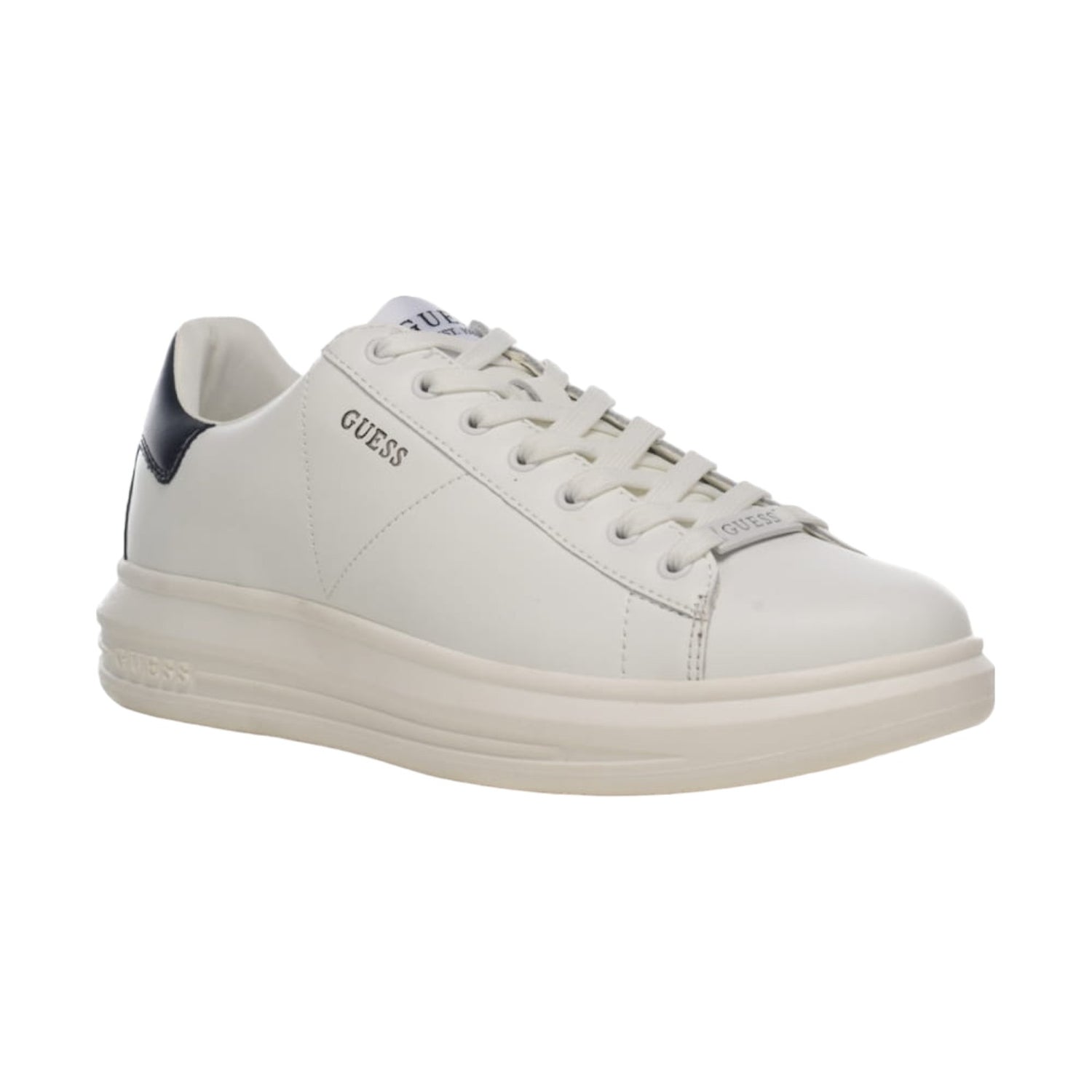 Guess Sneakers Bianca Nera Vibo Misto Pelle da Uomo