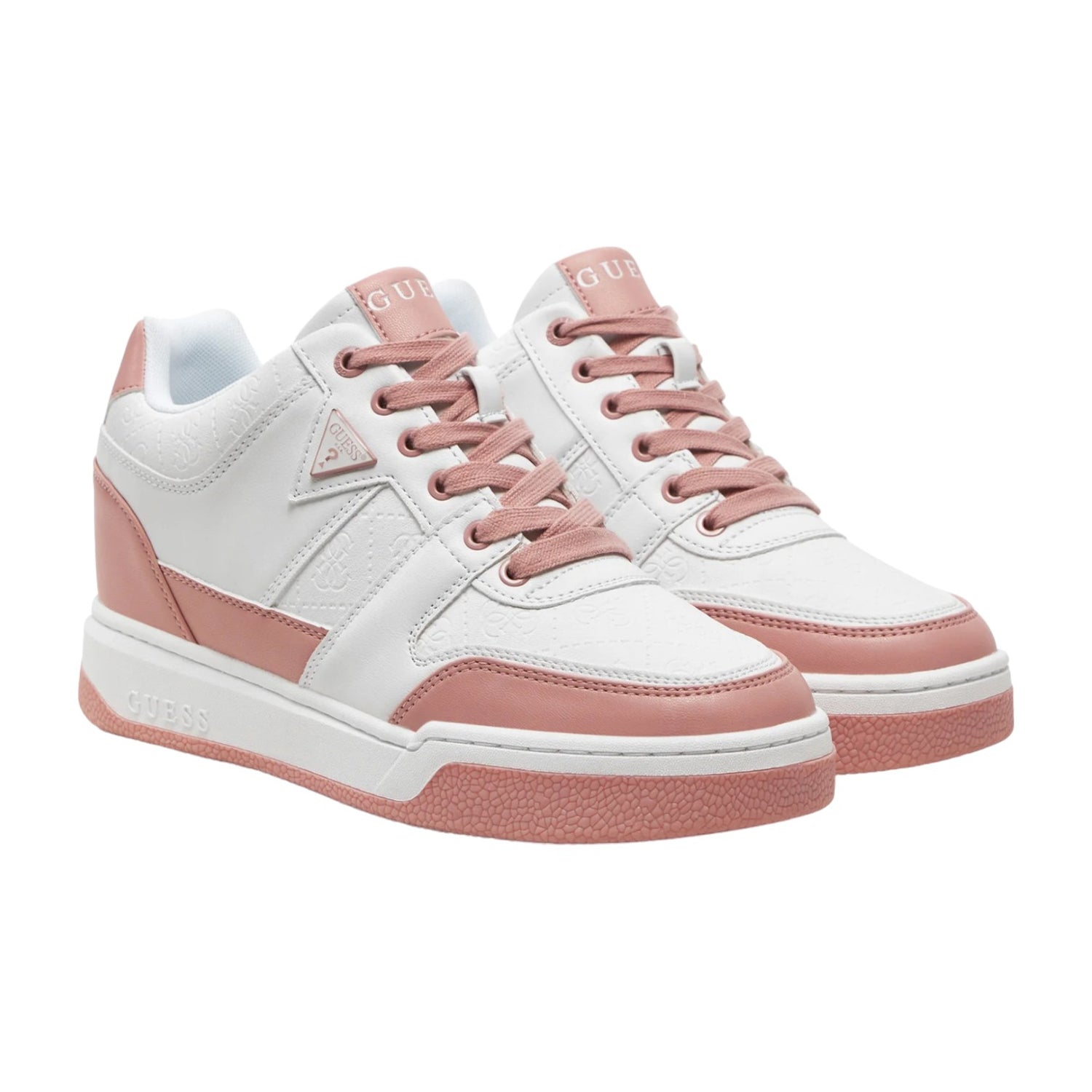 Guess Sneakers Bianca Rosa Marlew 4G Logo da Donna