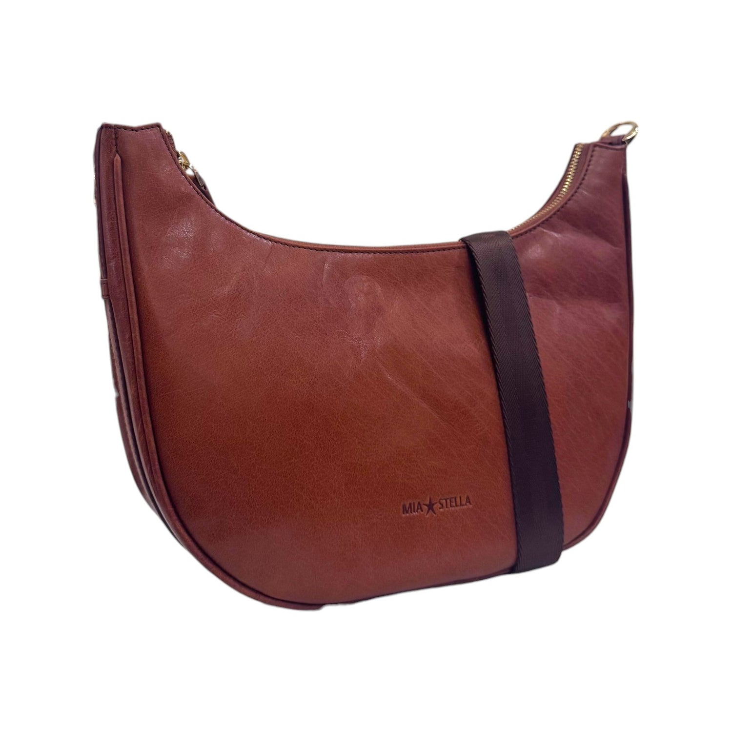 Mia Stella Mezzaluna Grande Cuoio con Tracolla da Donna