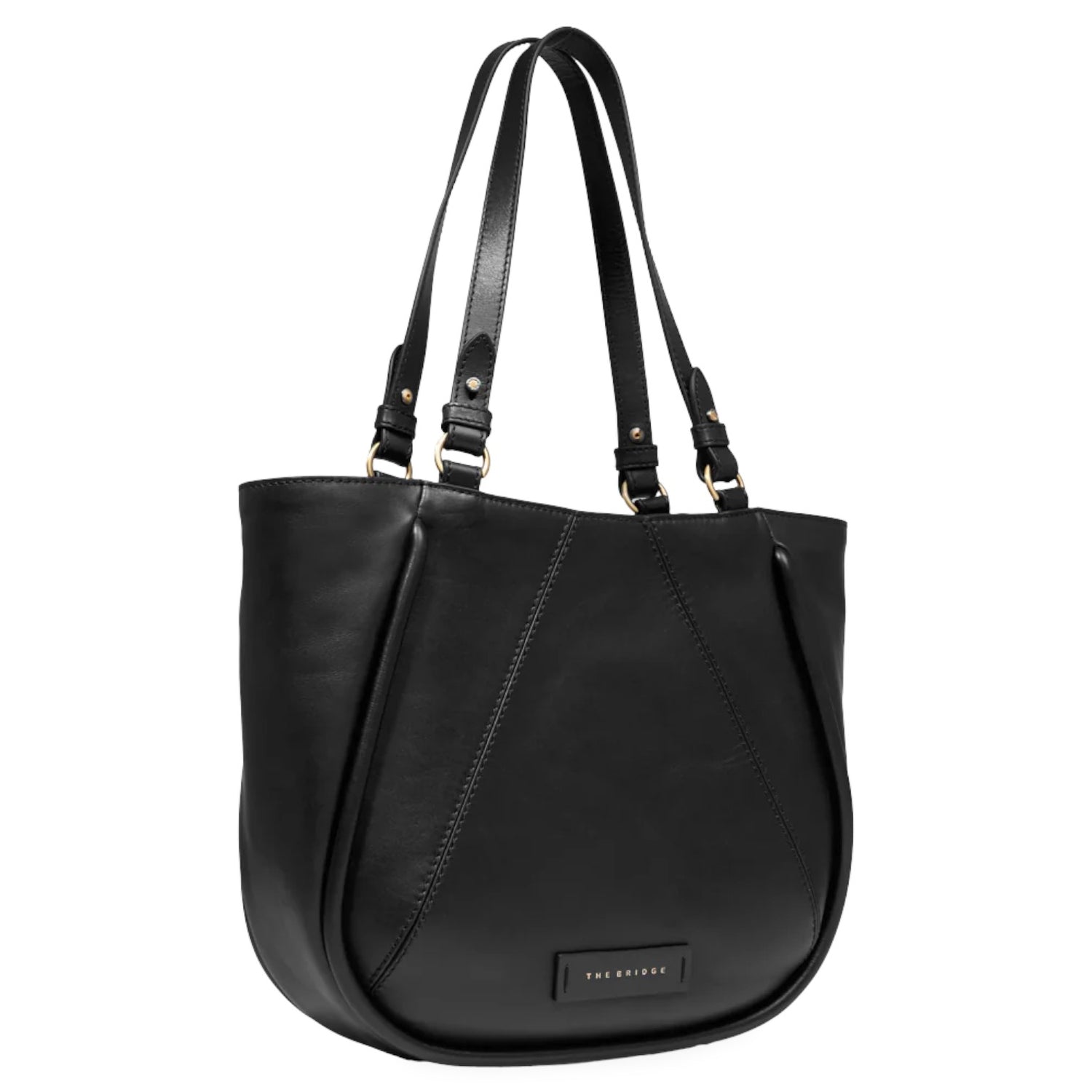 The Bridge Shopping Bag Nera Linea Brigida in Pelle da Donna