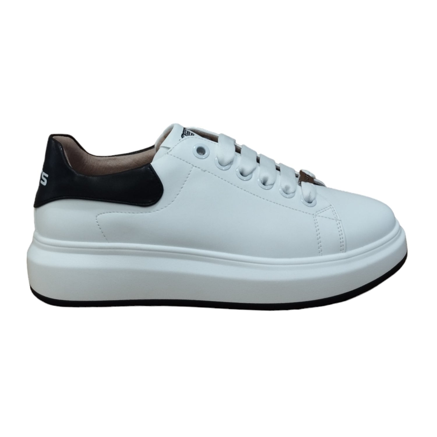 Keys Sneakers Bianca con Talloncino Nero da Donna