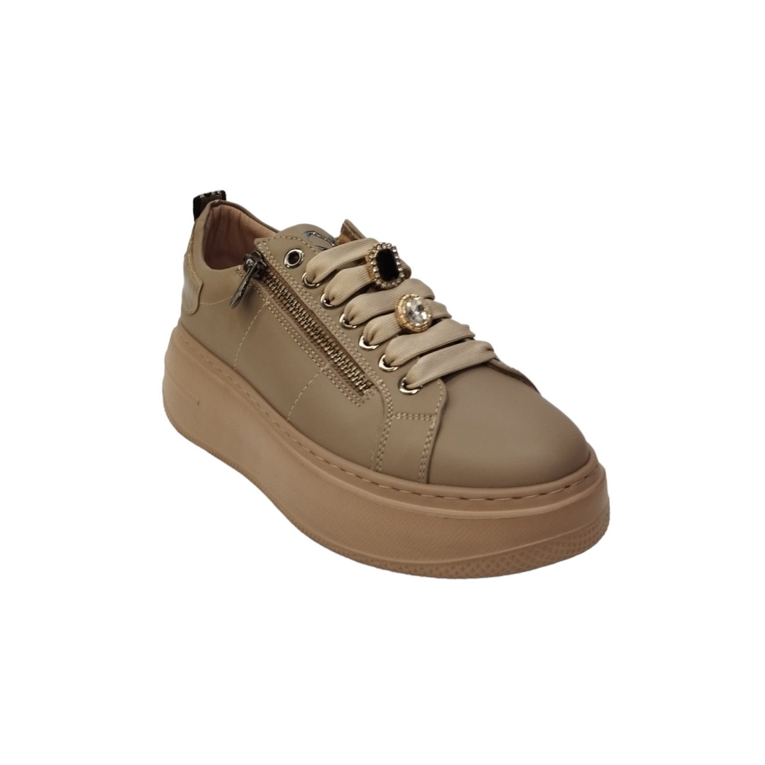 Keys Sneakers Tortora Platform con Accessori Removibili da Donna