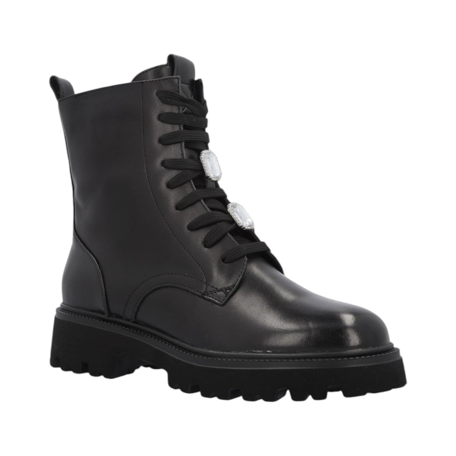 Keys Anfibio Donna in Pelle Nera con Accessori