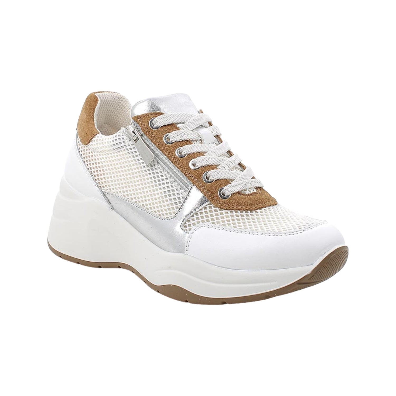 Igi&Co Sneakers Bianca Beige con Zeppa da Donna