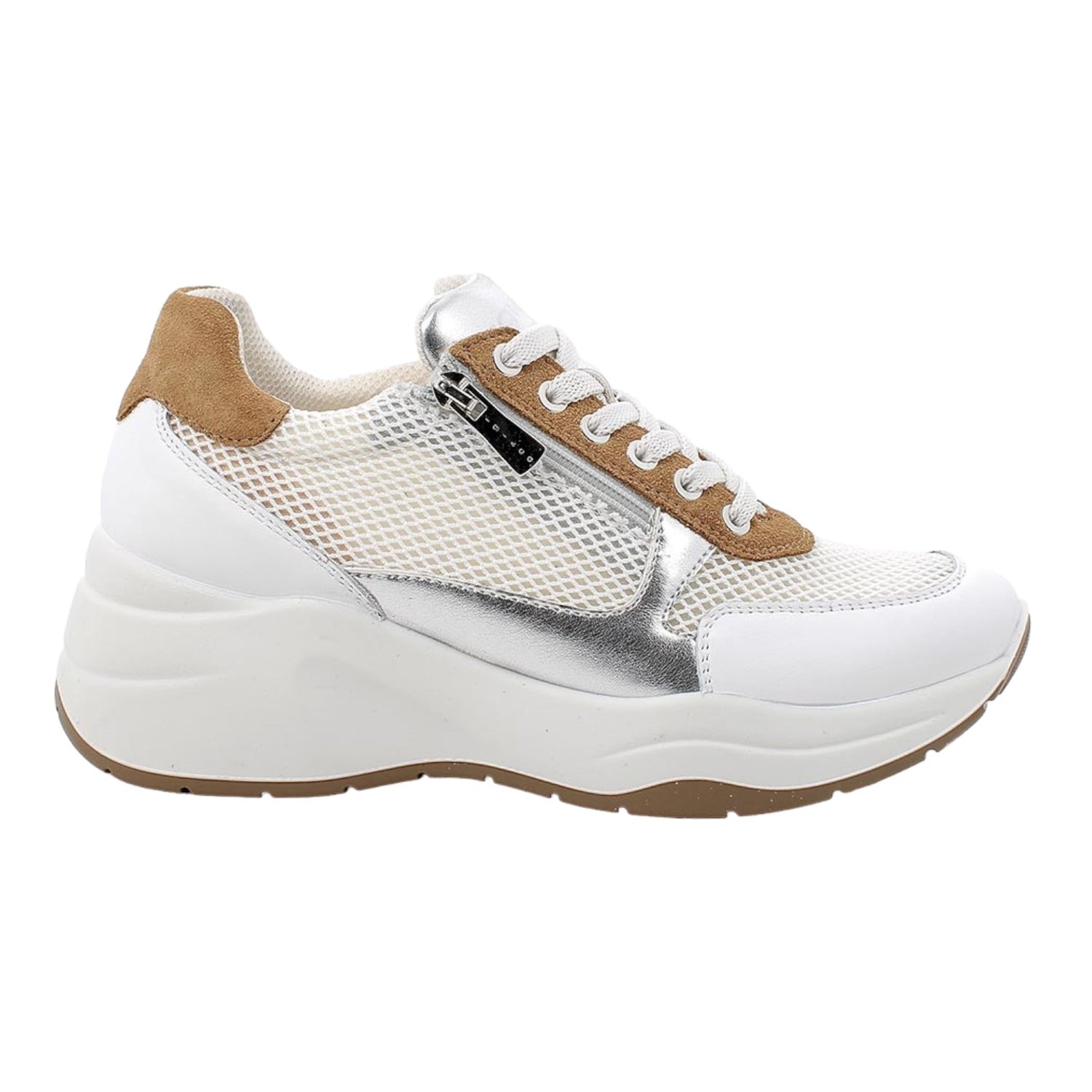 Igi&Co Sneakers Bianca Beige con Zeppa da Donna