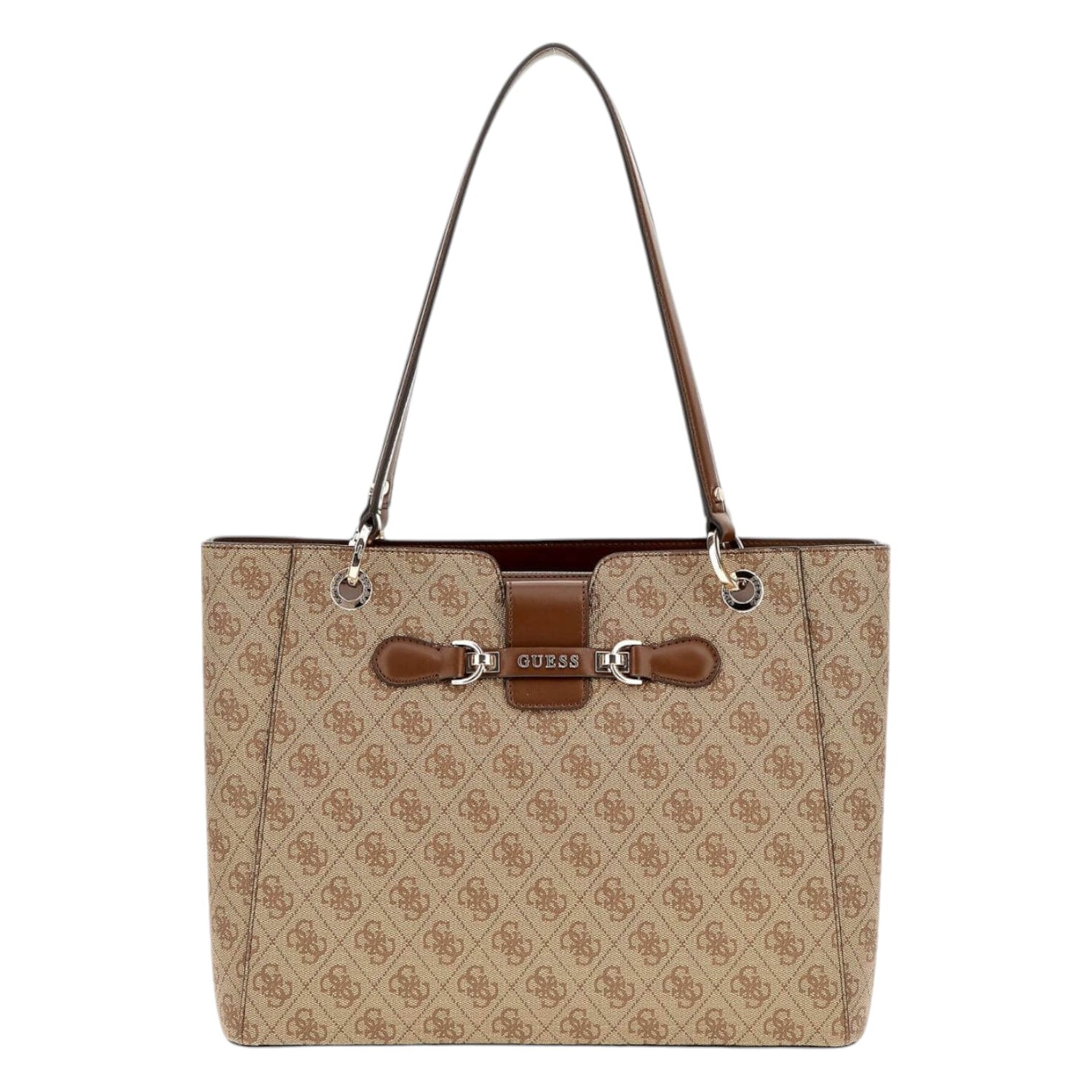 Guess Shopper Latte Marrone Nolana 4G Logo da Donna