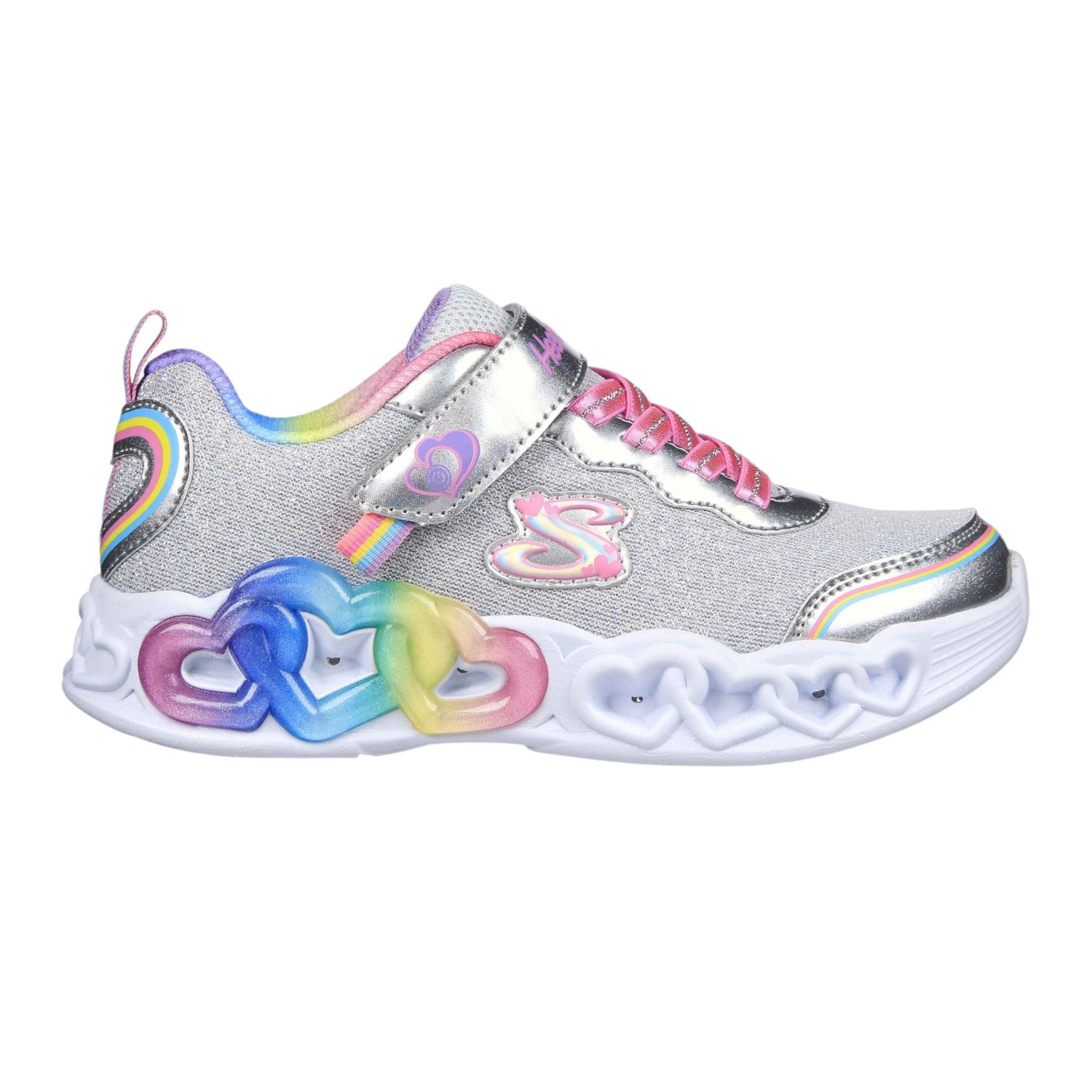 Skechers Sneakers Argento Infinite Heart Lights-Love Prism da Bambina