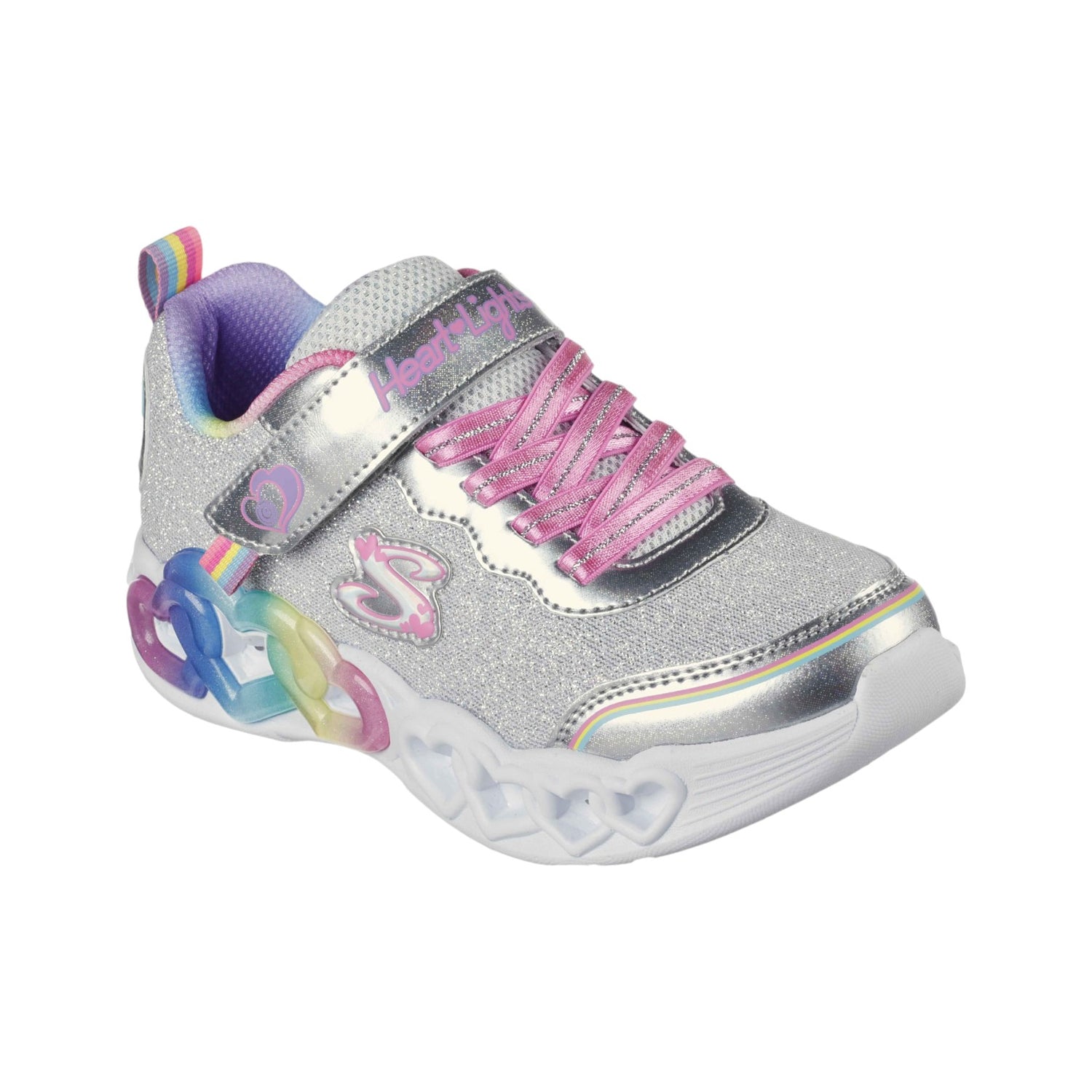 Skechers Sneakers Argento Infinite Heart Lights-Love Prism da Bambina