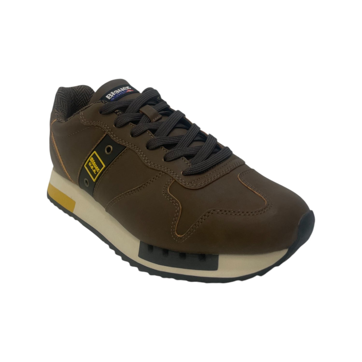 Blauer Sneakers Marrone in Ecopelle da Uomo