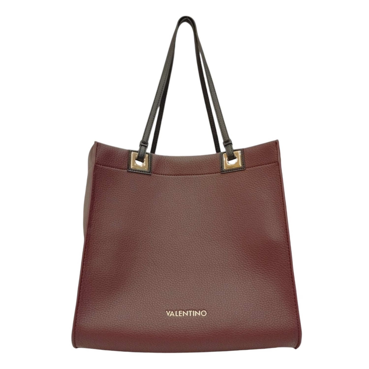 Mario Valentino Shopper Donna in Pelle Sintetica Vinaccia con Pochette Interna e Chiusura con Bottone