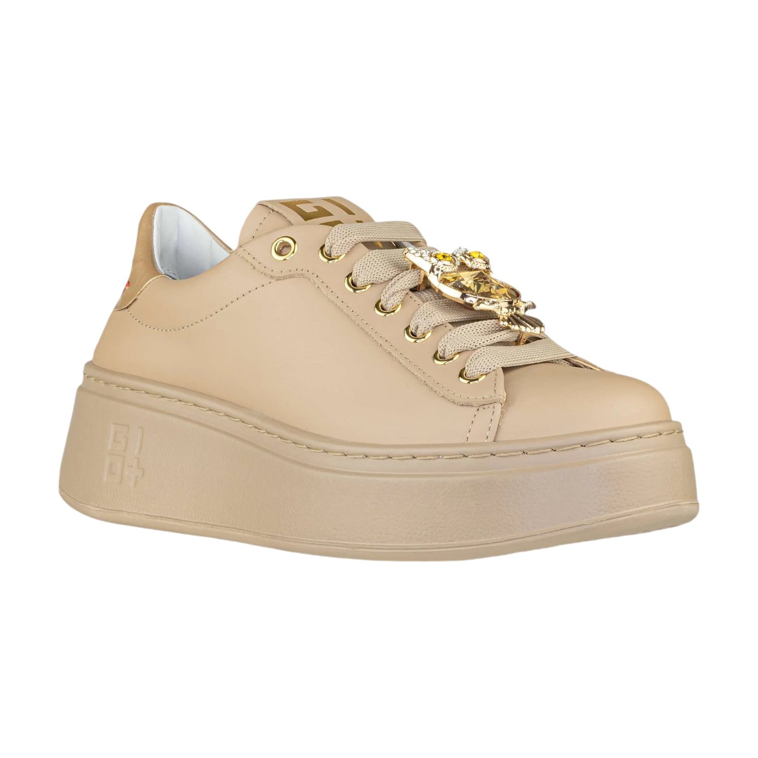 Gio+ Sneakers Nudo Platform in Pelle con Accessorio da Donna