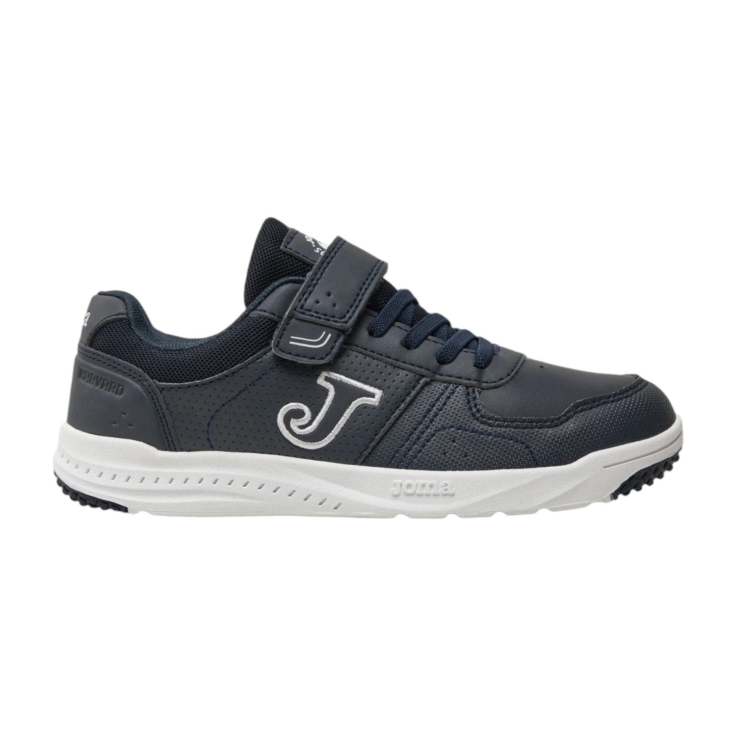 Joma Sneakers Bambino in Ecopelle Blu con Strappo e Inserto Bianco