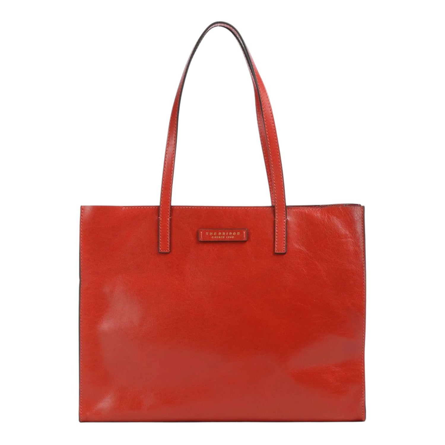 The Bridge Shopper Arancio Bruciato Linea Mirra in Pelle da Donna