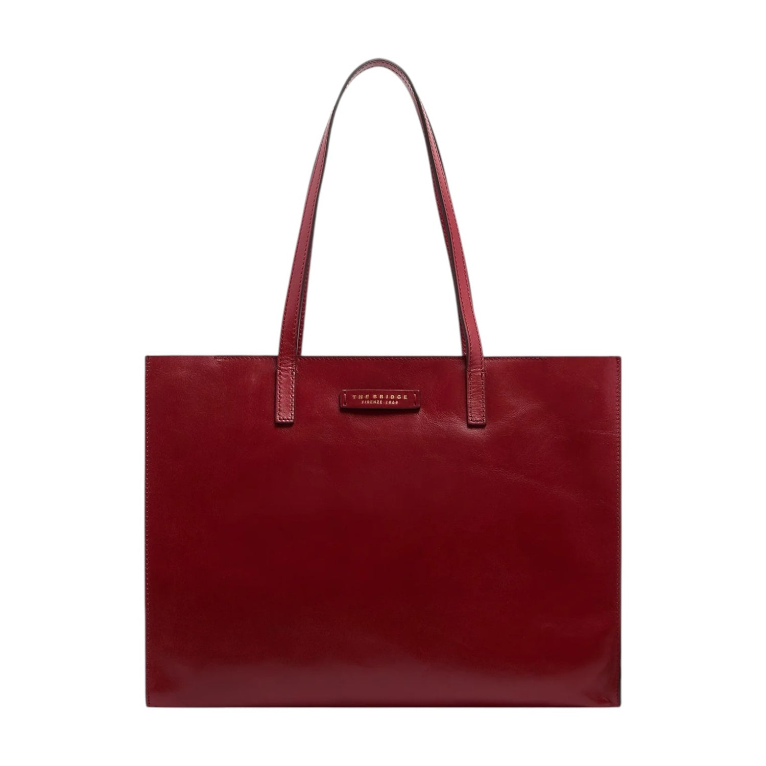 The Bridge Shopper Donna Linea Mirra in Pelle Mattone