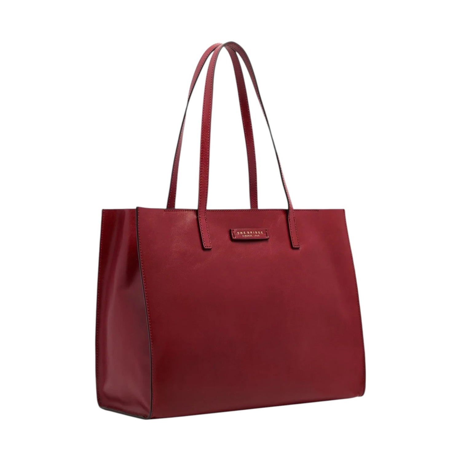 The Bridge Shopper Donna Linea Mirra in Pelle Mattone