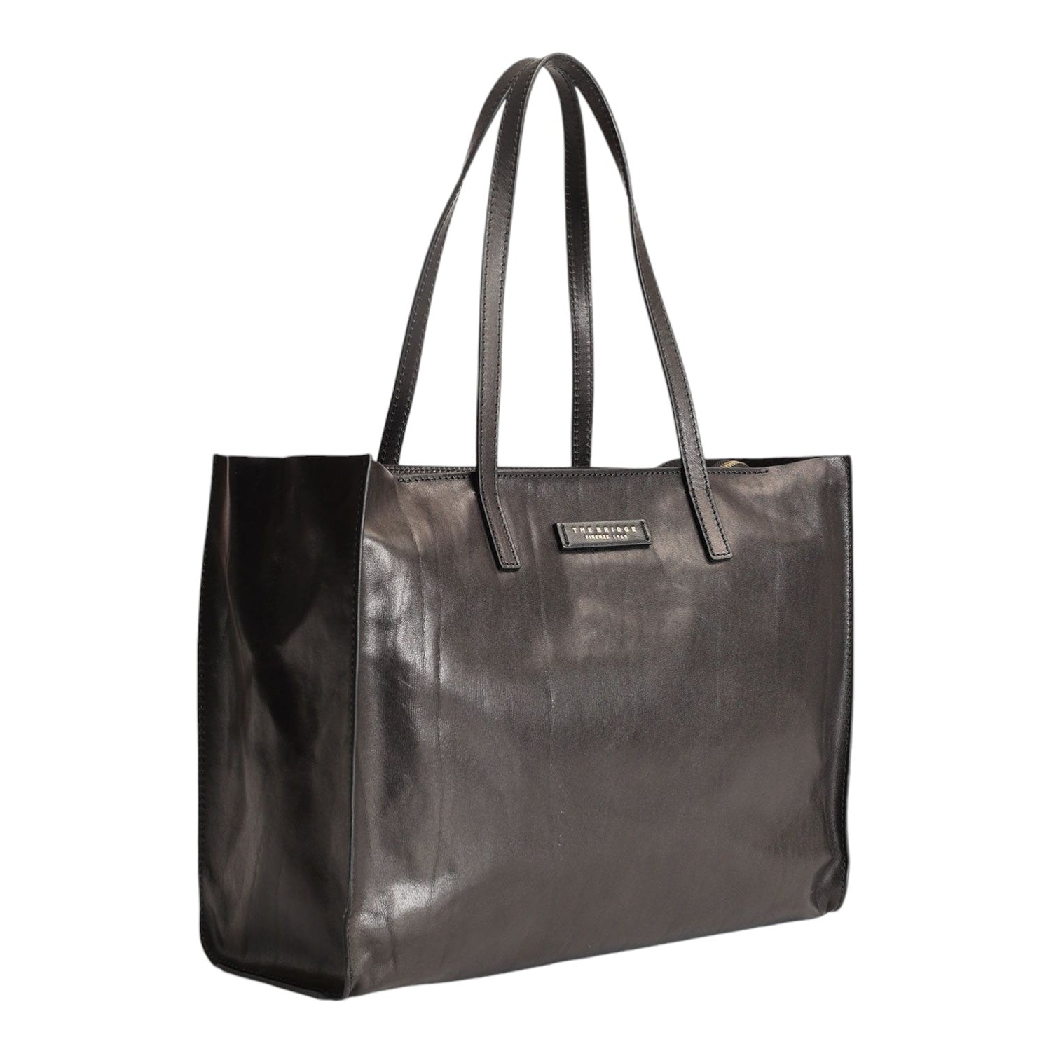 The Bridge Shopper Nera Linea Mirra in Pelle da Donna