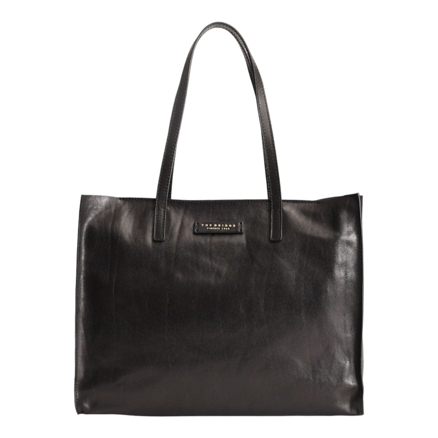 The Bridge Shopper Nera Linea Mirra in Pelle da Donna