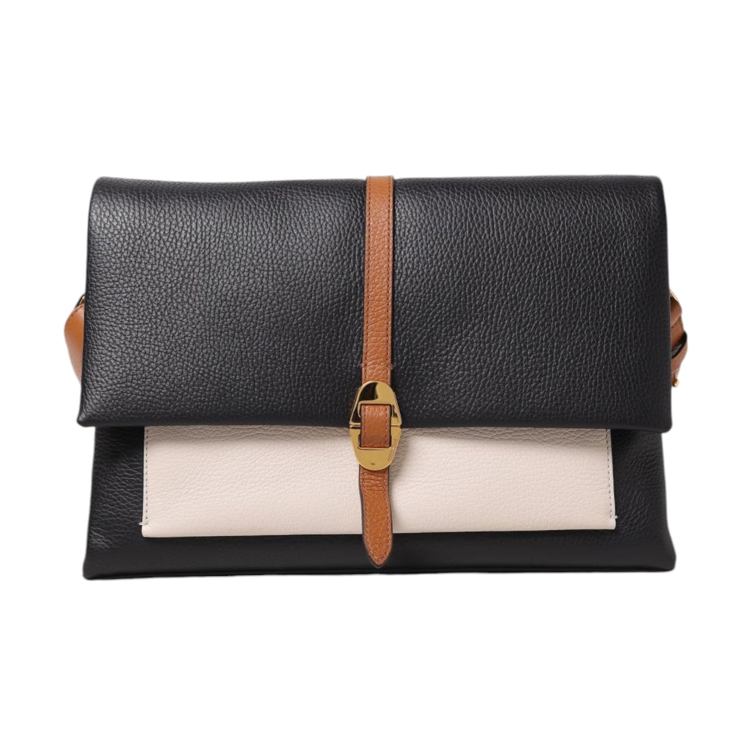 Coccinelle Tracolla Nero Beige Linea Dorian in Pelle da Donna